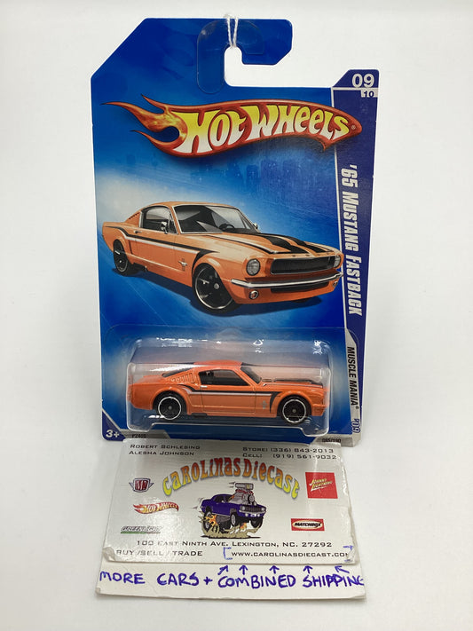 2009 Hot Wheels #085 65 Ford Mustang Fastback Orange Kmart Exclusive 240C