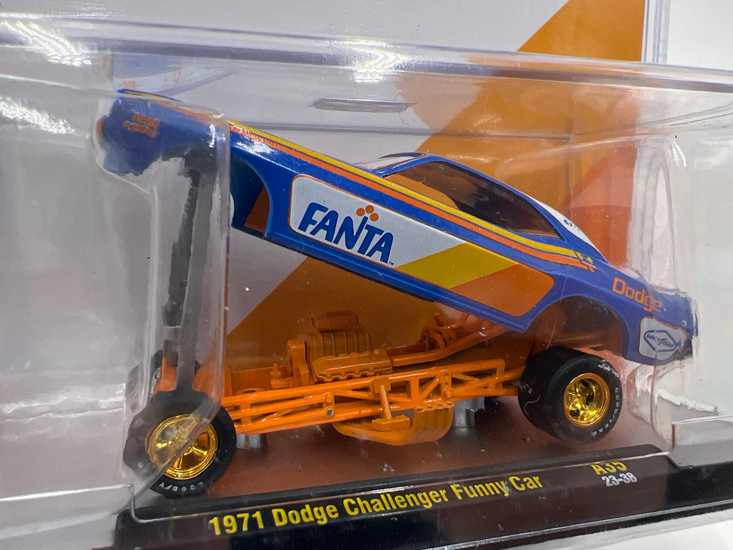 M2 Machines Fanta CHASE 1971 Dodge Challenger Funny Car A35