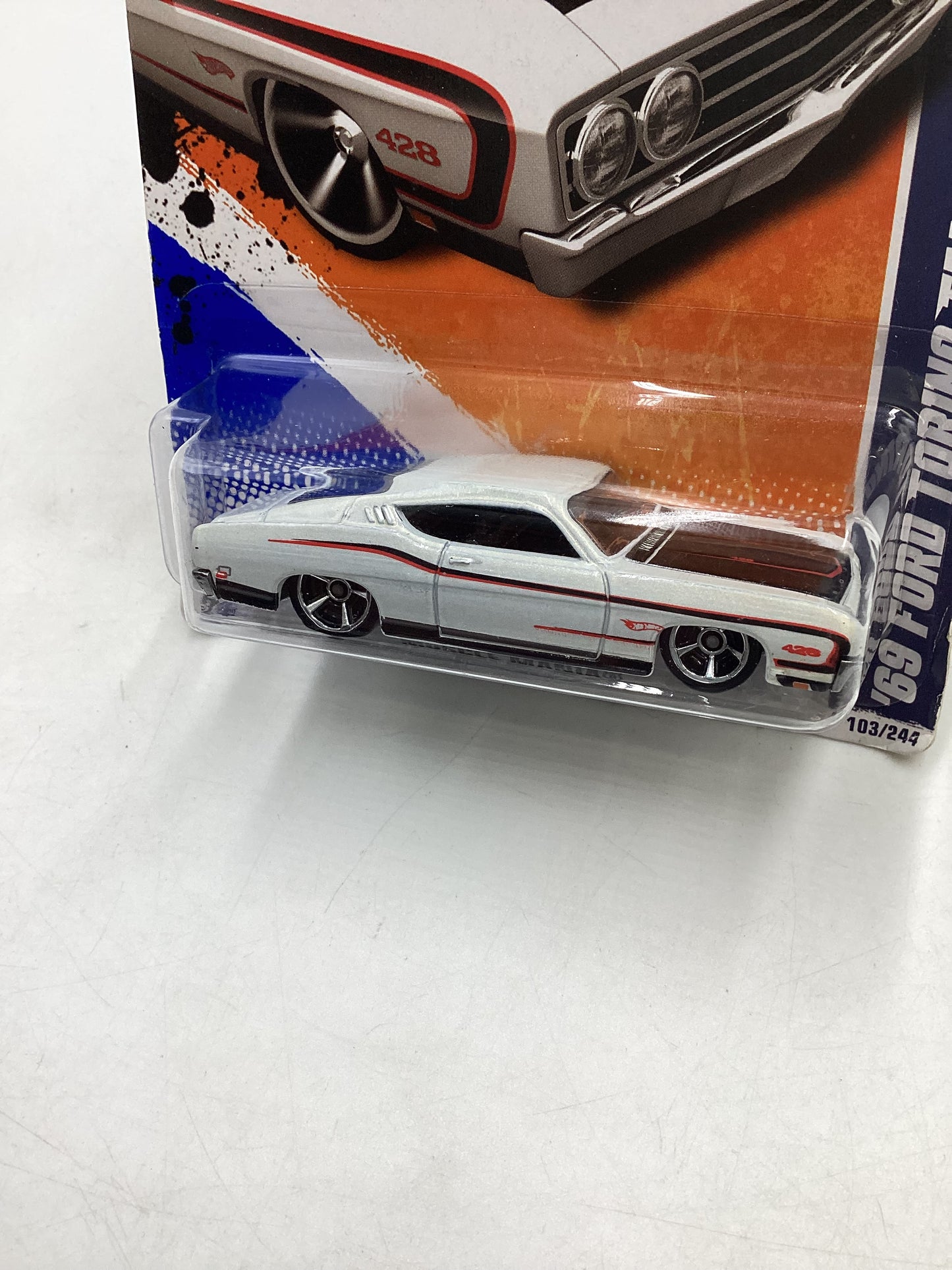 2011 Hot Wheels #103 69 Ford Torino Talledega White 27A