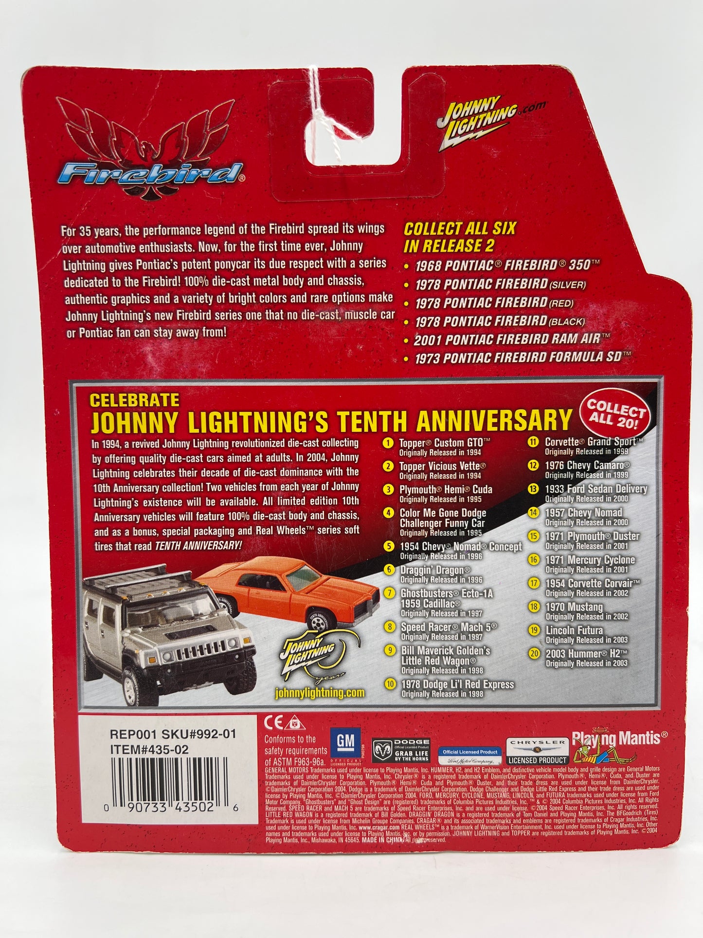Johnny Lightning Firebird Release 2 2001 Pontiac Firebird Ram Air Red