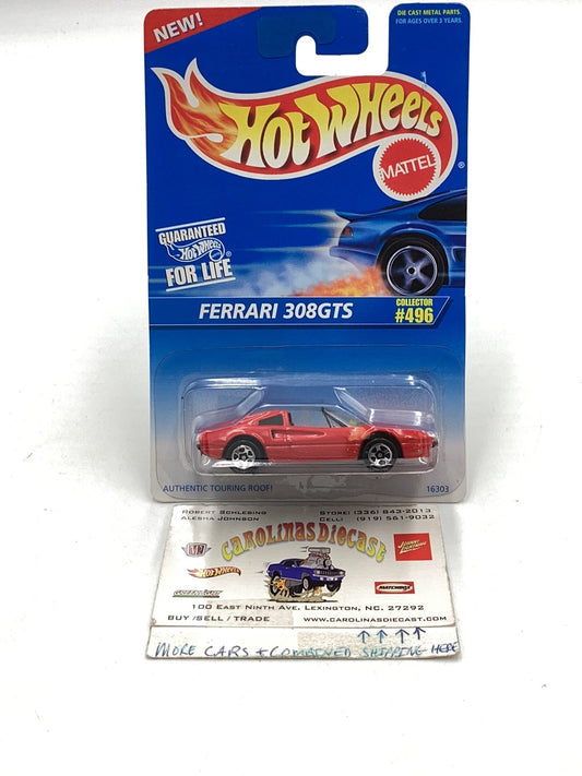 Hot wheels #496 Ferrari 308 GTS New! on card with protector