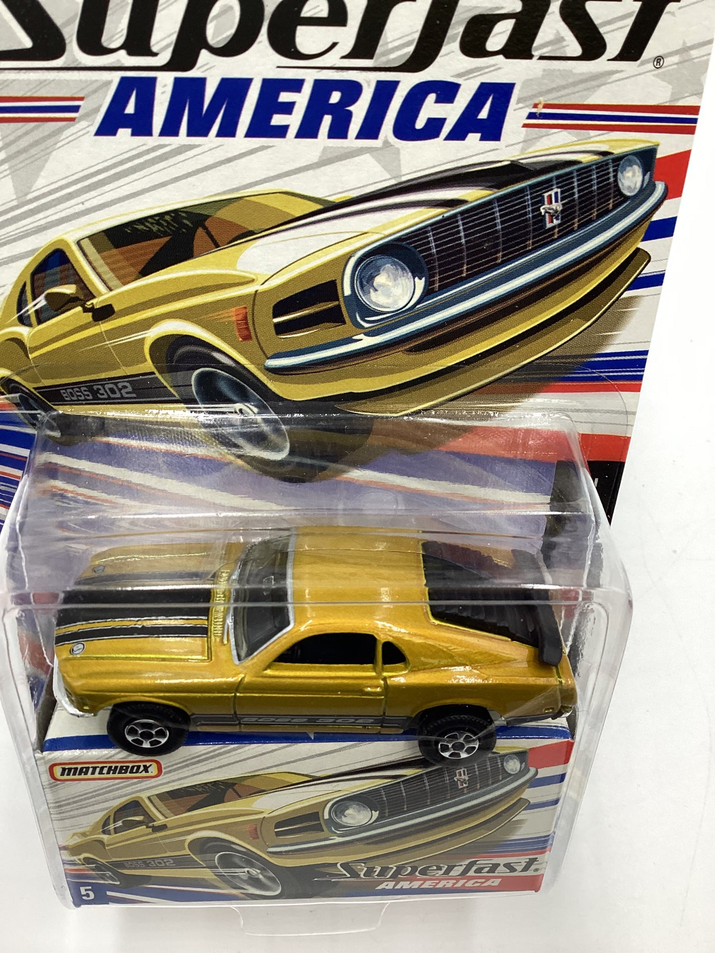 Matchbox Superfast America #5 1970 Ford Mustang Boss 302 Gold 173A