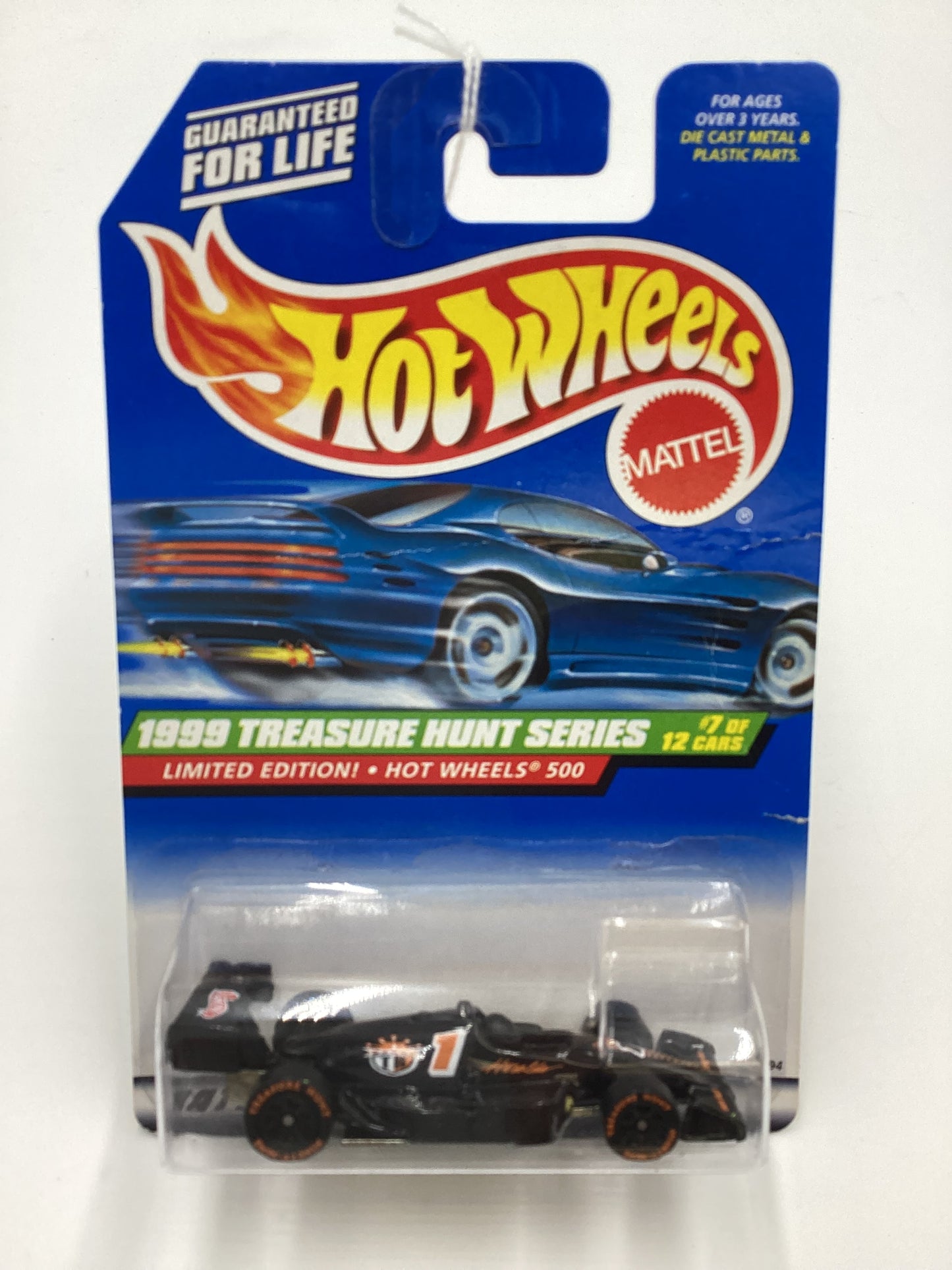 1999 Hot Wheels Treasure Hunt Series #935 Hot Wheels 500 Black - Bad Card 273C