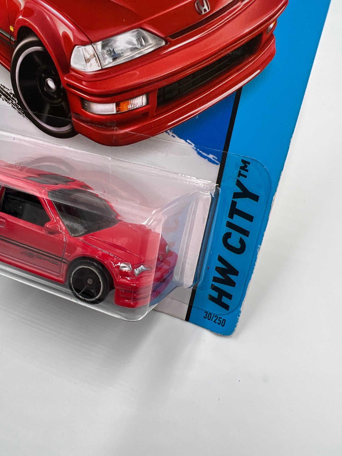 2014 Hot Wheels City #30 1990 Honda Civic EF Red Bad Card 78A