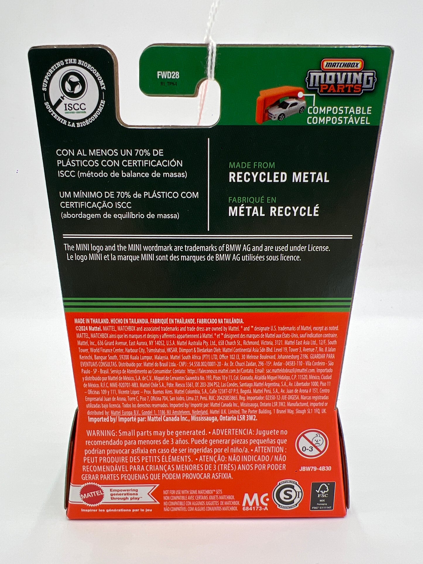 2025 Matchbox Moving Parts #38 2022 Mini Cooper SE Green 166J