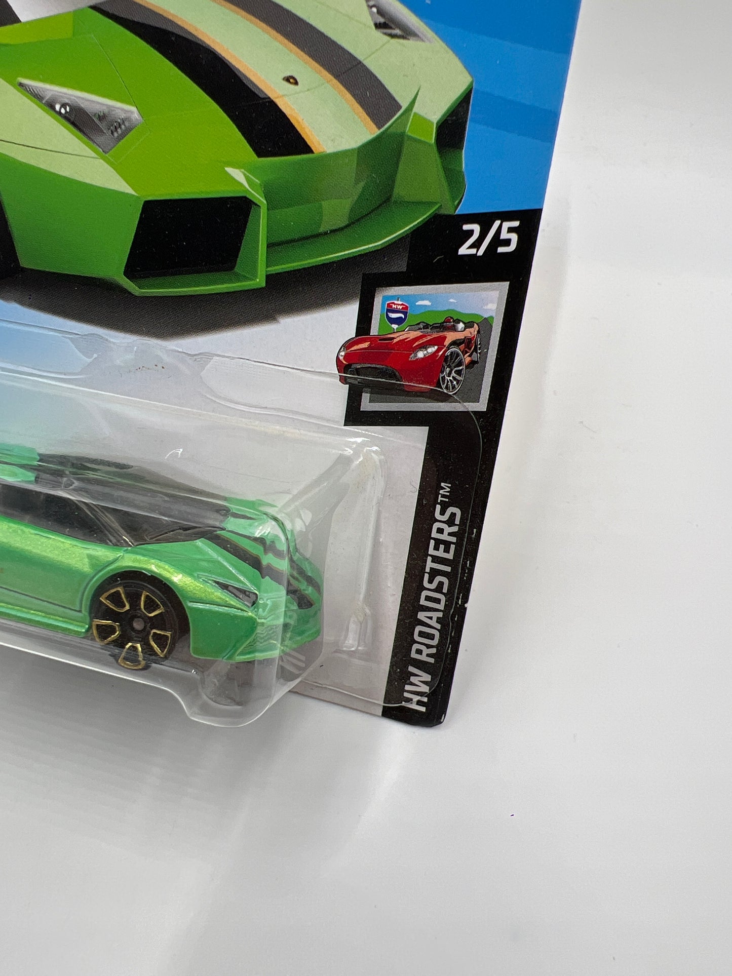 2019 Hot Wheels Roadsters #18 Lamborghini Reventon Roadster Green 101B