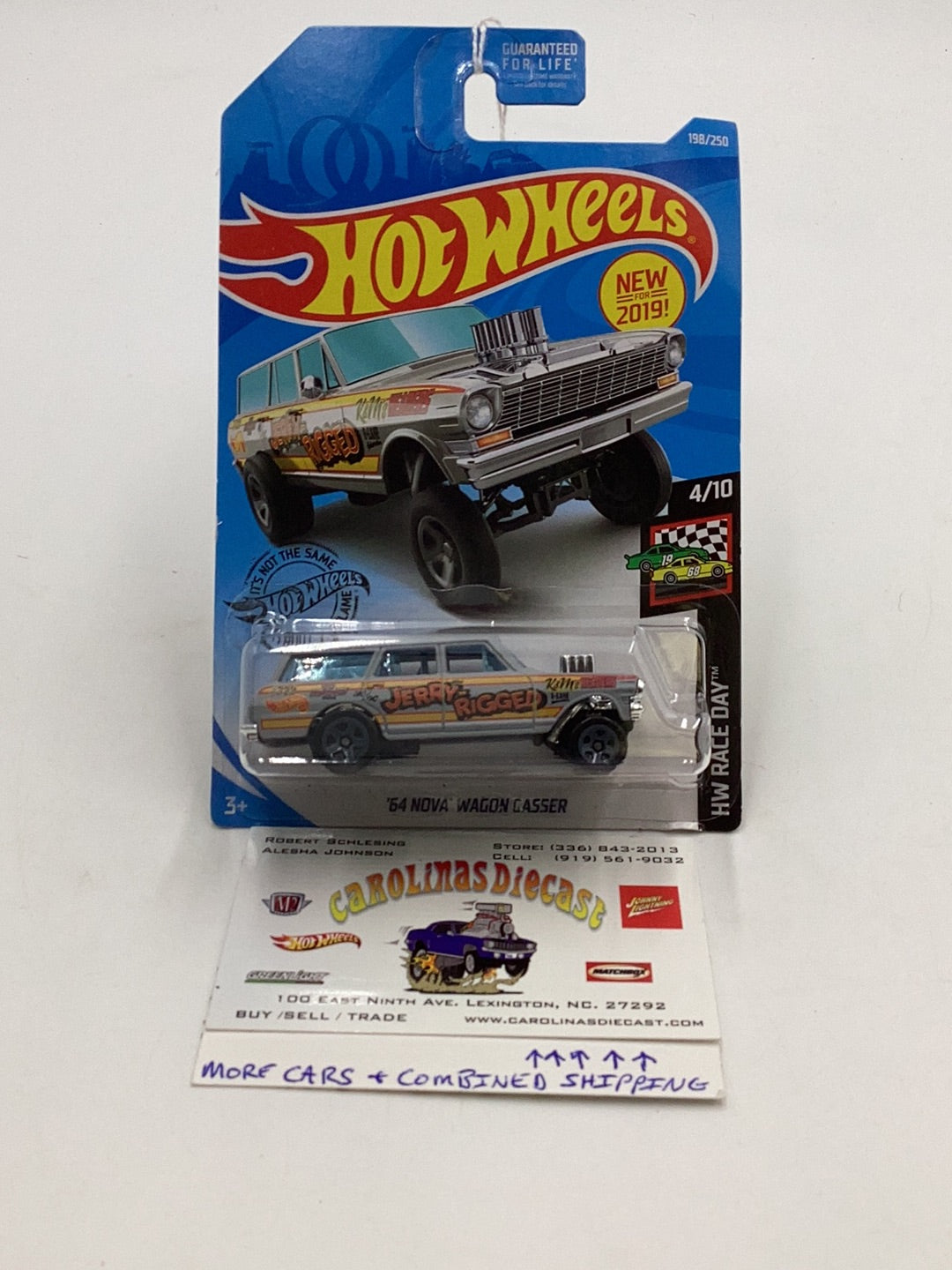 2019 Hot wheels #198 64 Nova Wagon Gasser grey 11D