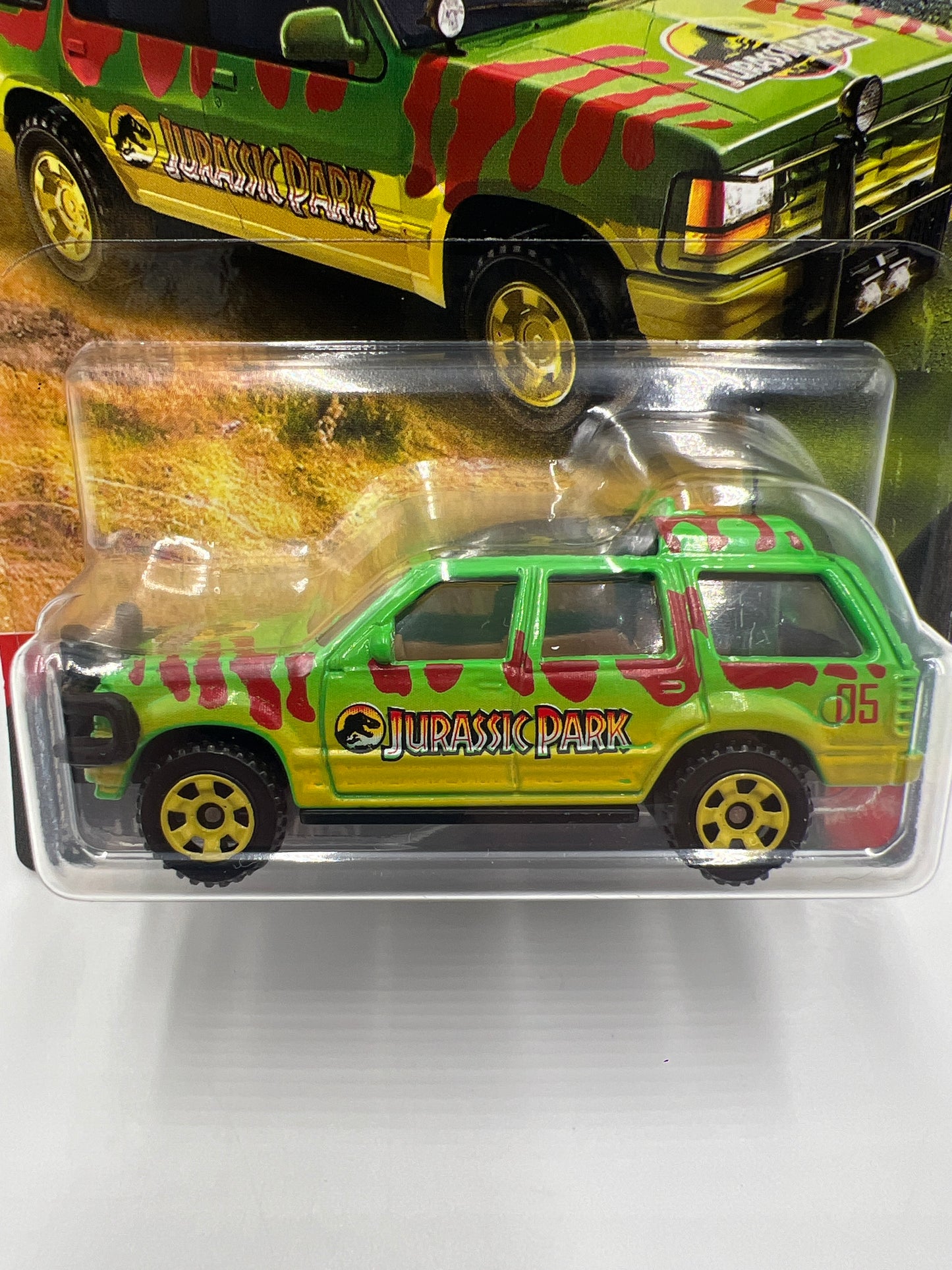2025 Matchbox Jurassic World Rebirth Ford Explorer #5 Green/Yellow 161C