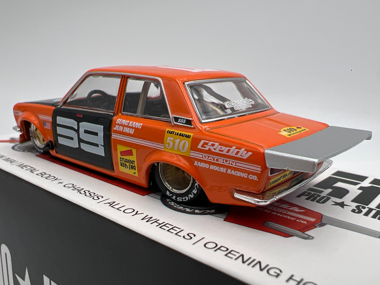Mini GT Kaido House #004 Datsun 510 Pro Street Orange