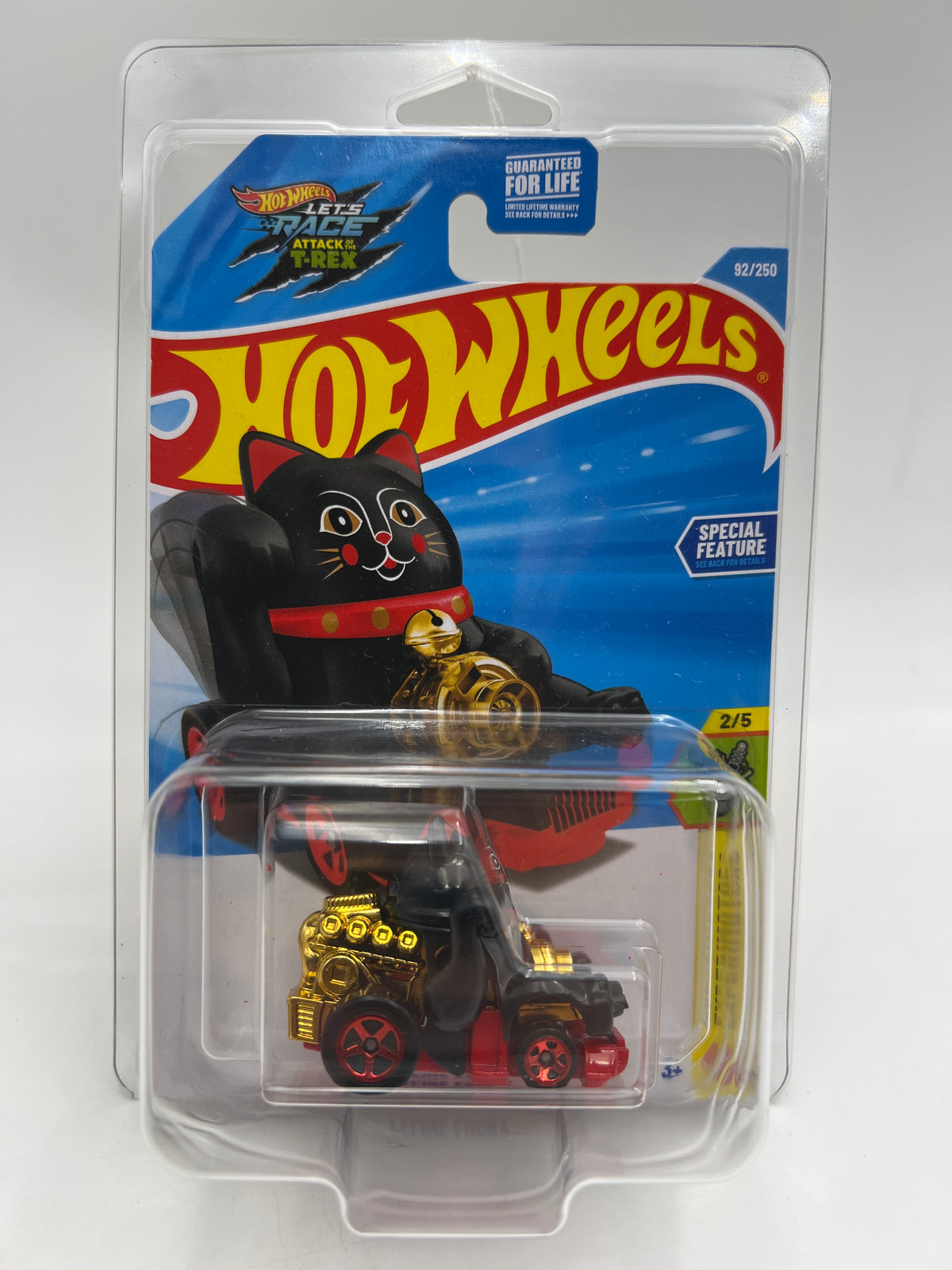 2026 Hot Wheels P Case #92 ERROR Unspun On Card Feline Lucky Black W/Protector