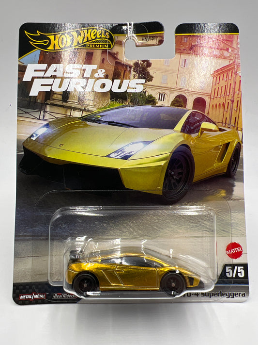2025 Hot Wheels Premium Fast & Furious #5 Lamborghini Gallardo LP 570-4 SuperLeggera Gold 251C