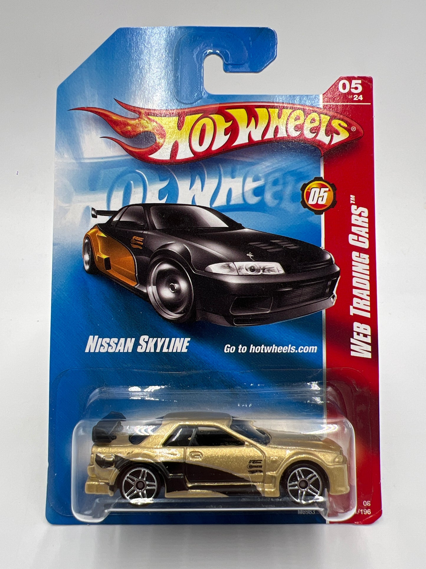 2008 Hot Wheels Web Trading Cars #81 Nissan Skyline Gold W/Protector