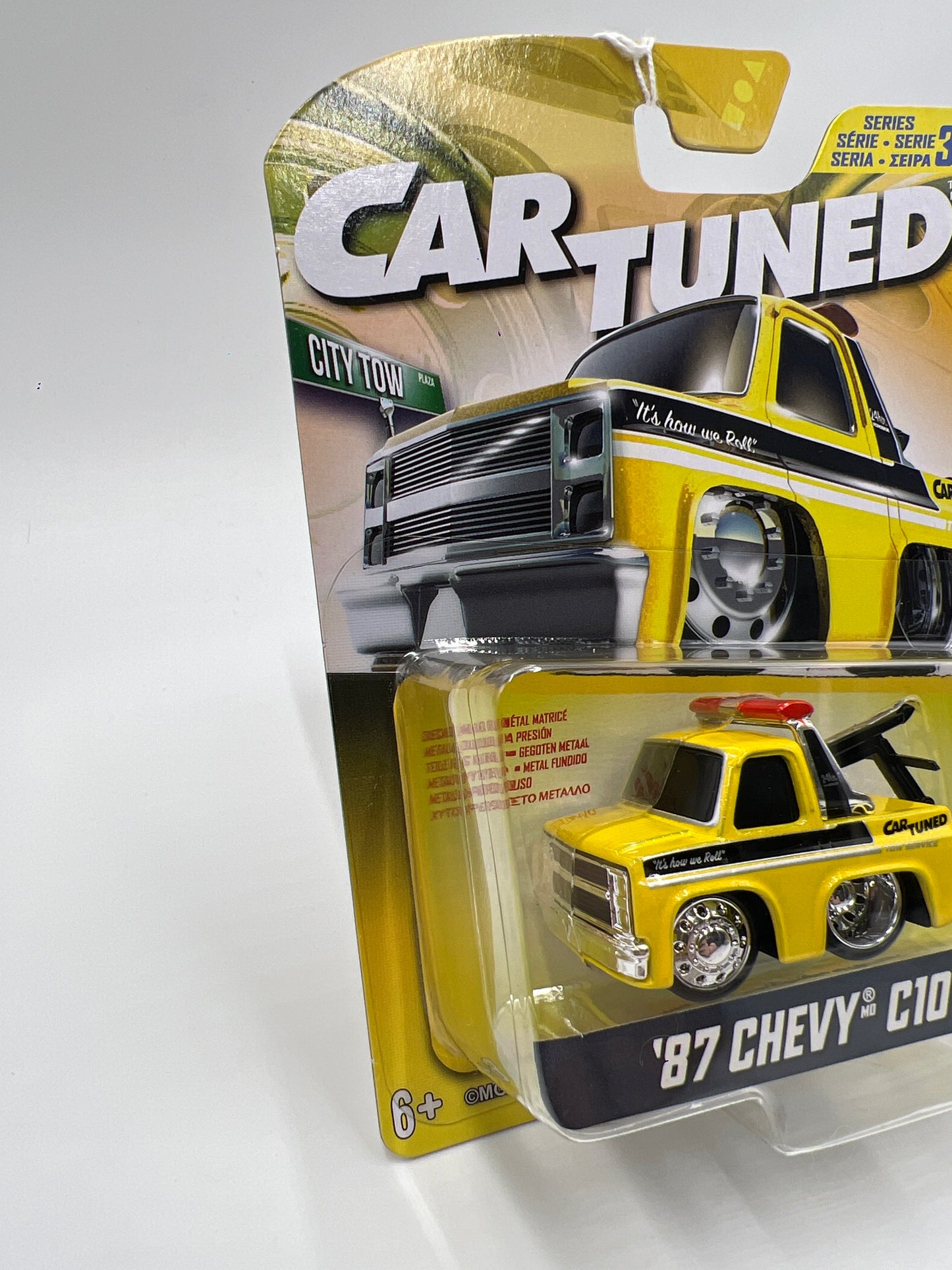2025 MGA Car Tuned Series 3 #6 87 Chevy C10 Tow Truck Yellow 179F