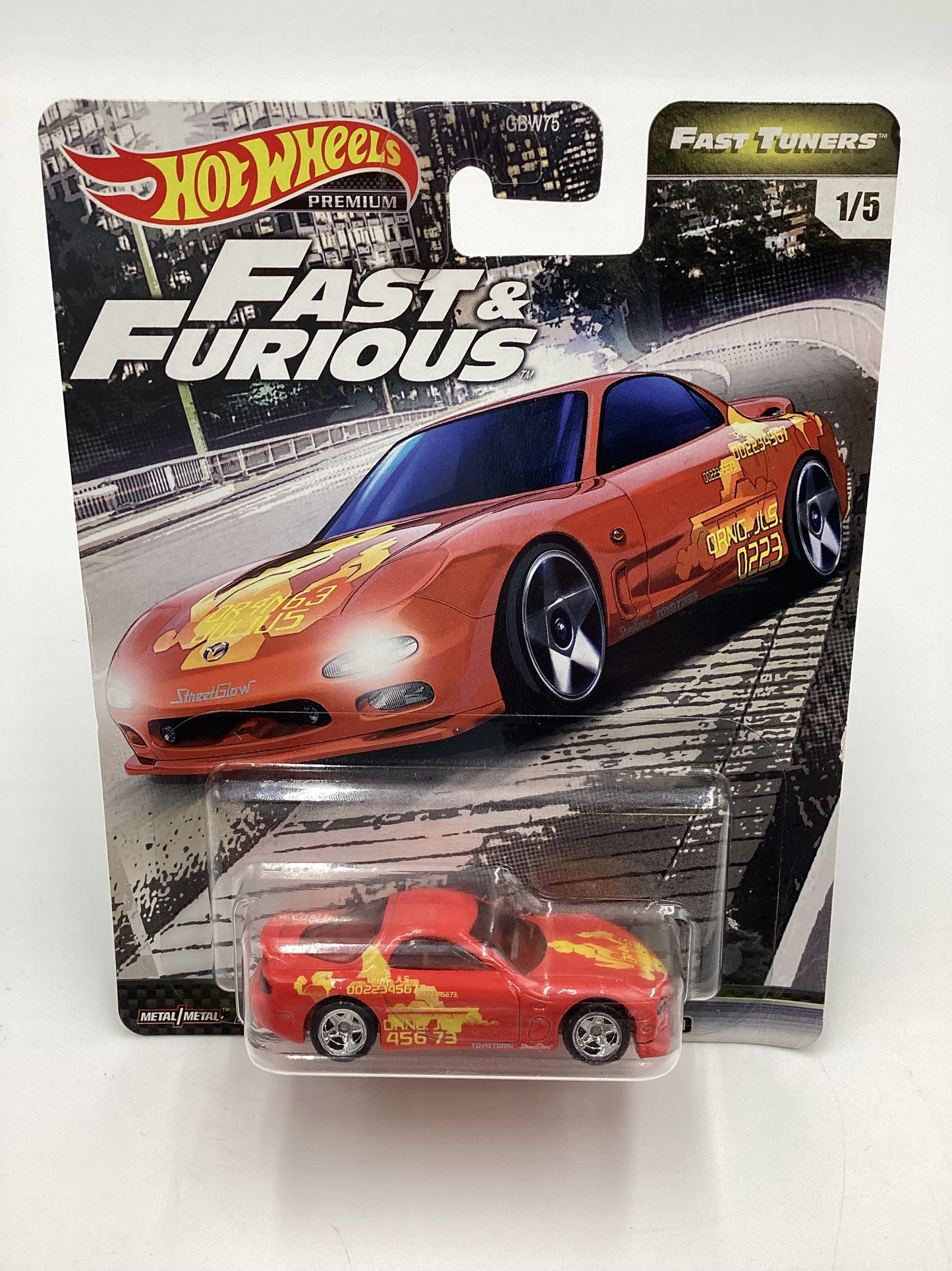 Hot Wheels Fast & Furious Fast Tuners #1 Mazda RX-7 FD Red W/Protector