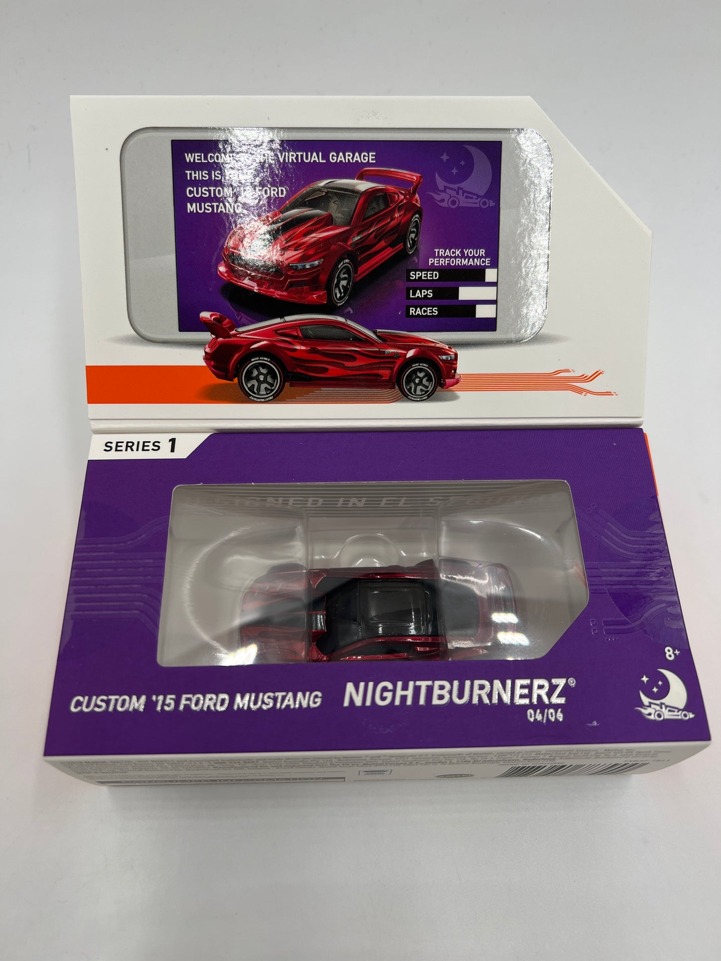 Hot Wheels iD Nightburnerz Series 1 #4 Custom 15 Ford Mustang Red Sealed