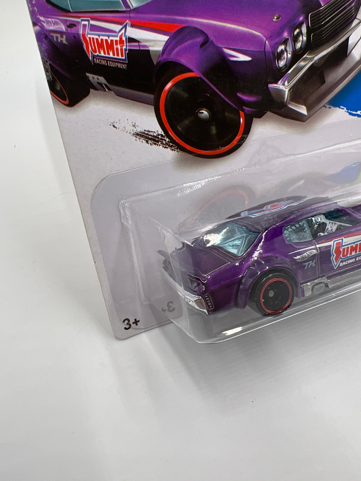 2014 Hot Wheels Super Treasure Hunt #243 70 Chevy Chevelle Purple Summit W/Protector Bad Card