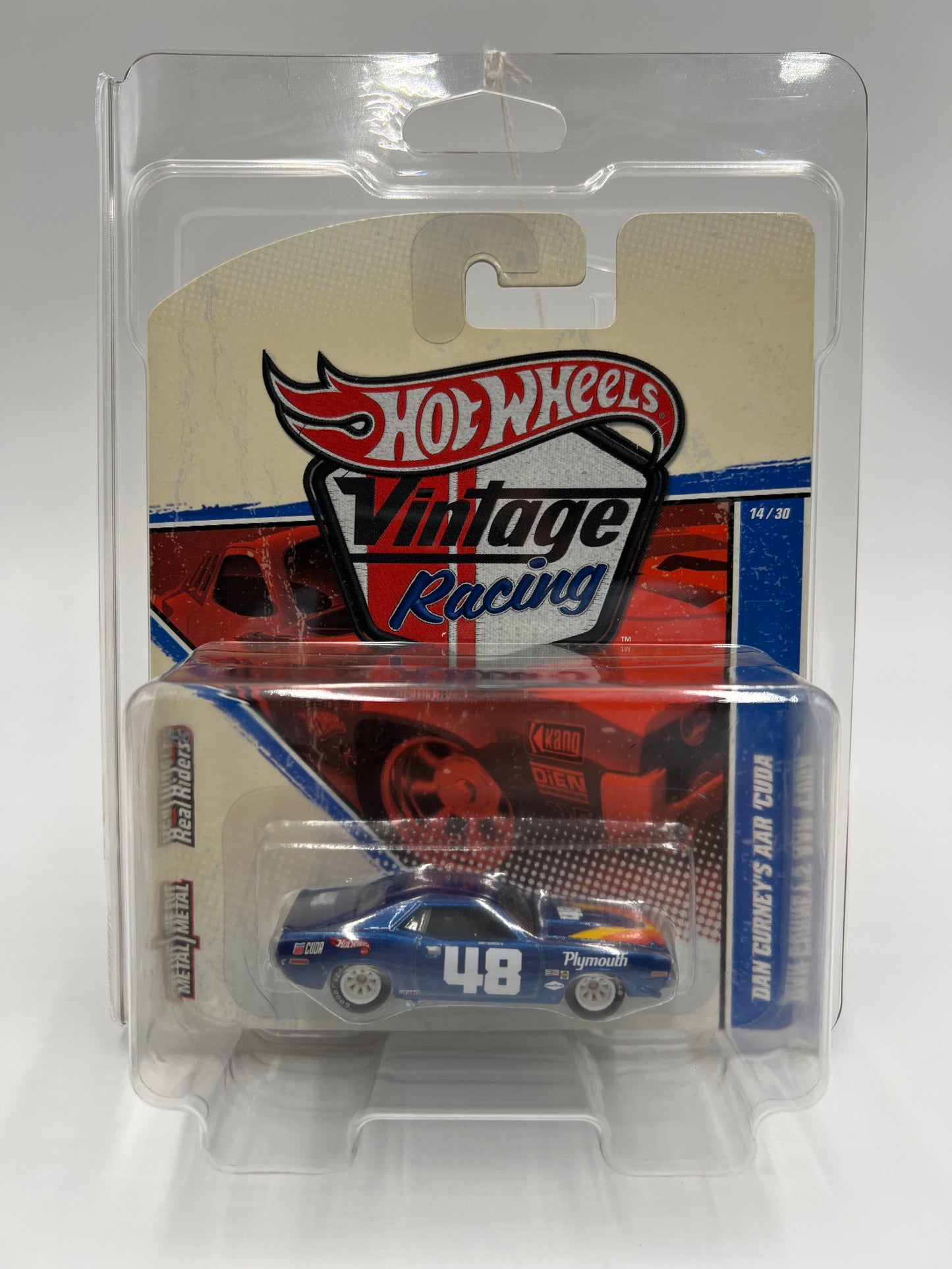 Hot Wheels Premium Vintage Racing #14 Dan Gurneys AAR Cuda Blue W/Protector