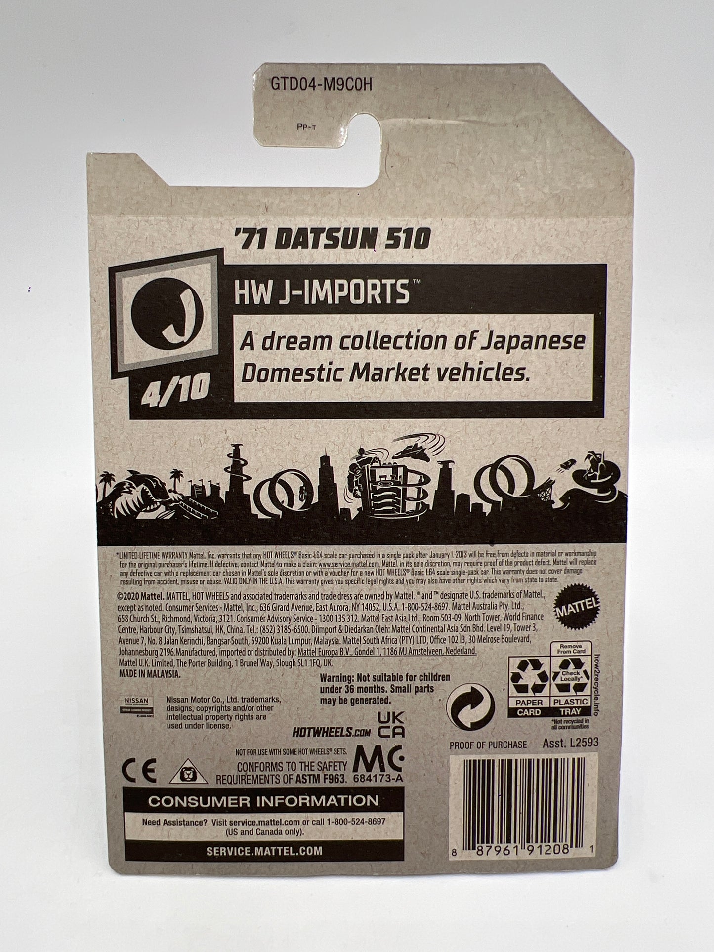 2021 Hot Wheels Super Treasure Hunt #162 71 Datsun 510 Green W/Protector Card Not Perfect