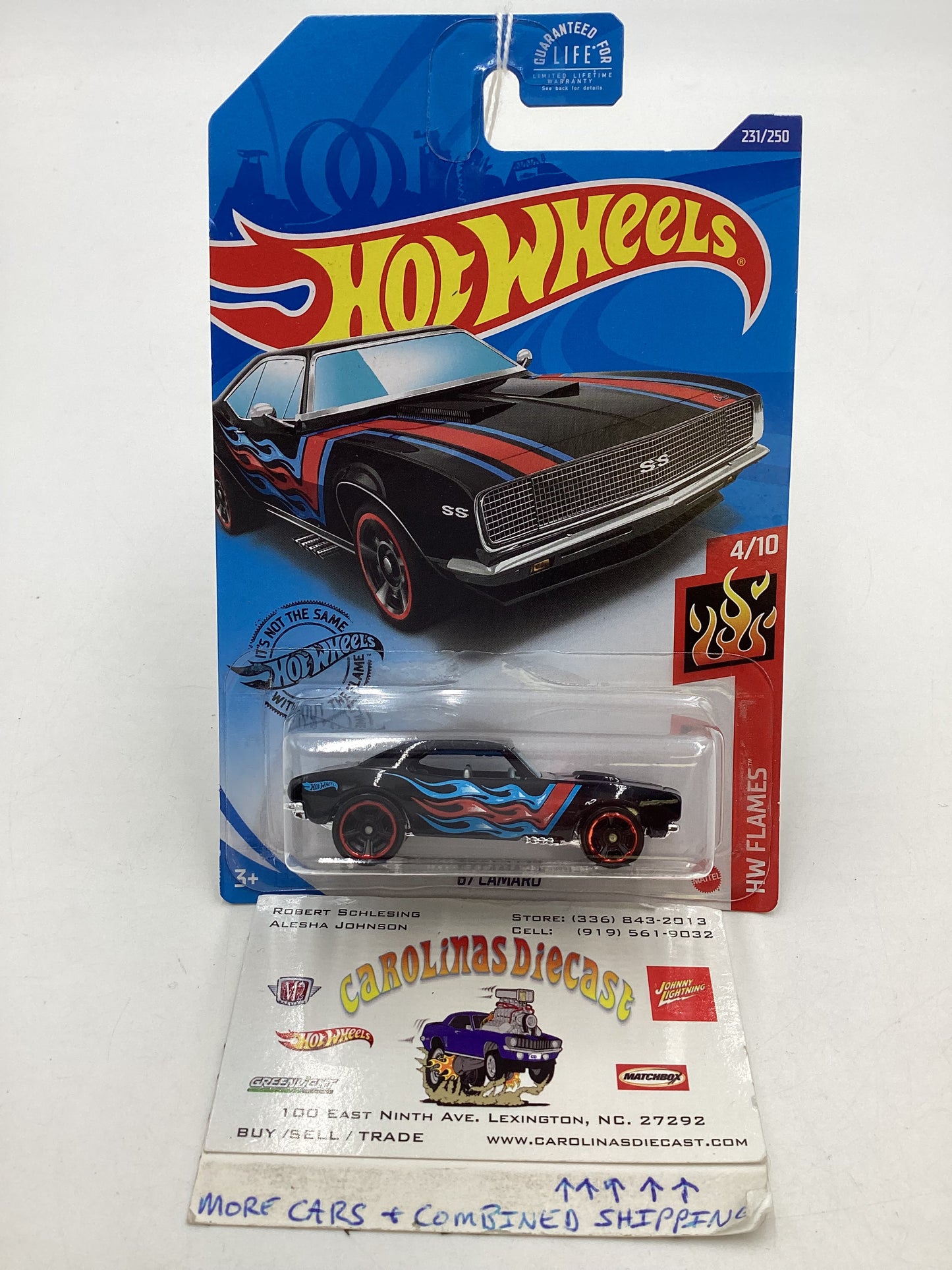 2017 Hot wheels #231 Kroger Exclusive Black 67 Camaro 235E