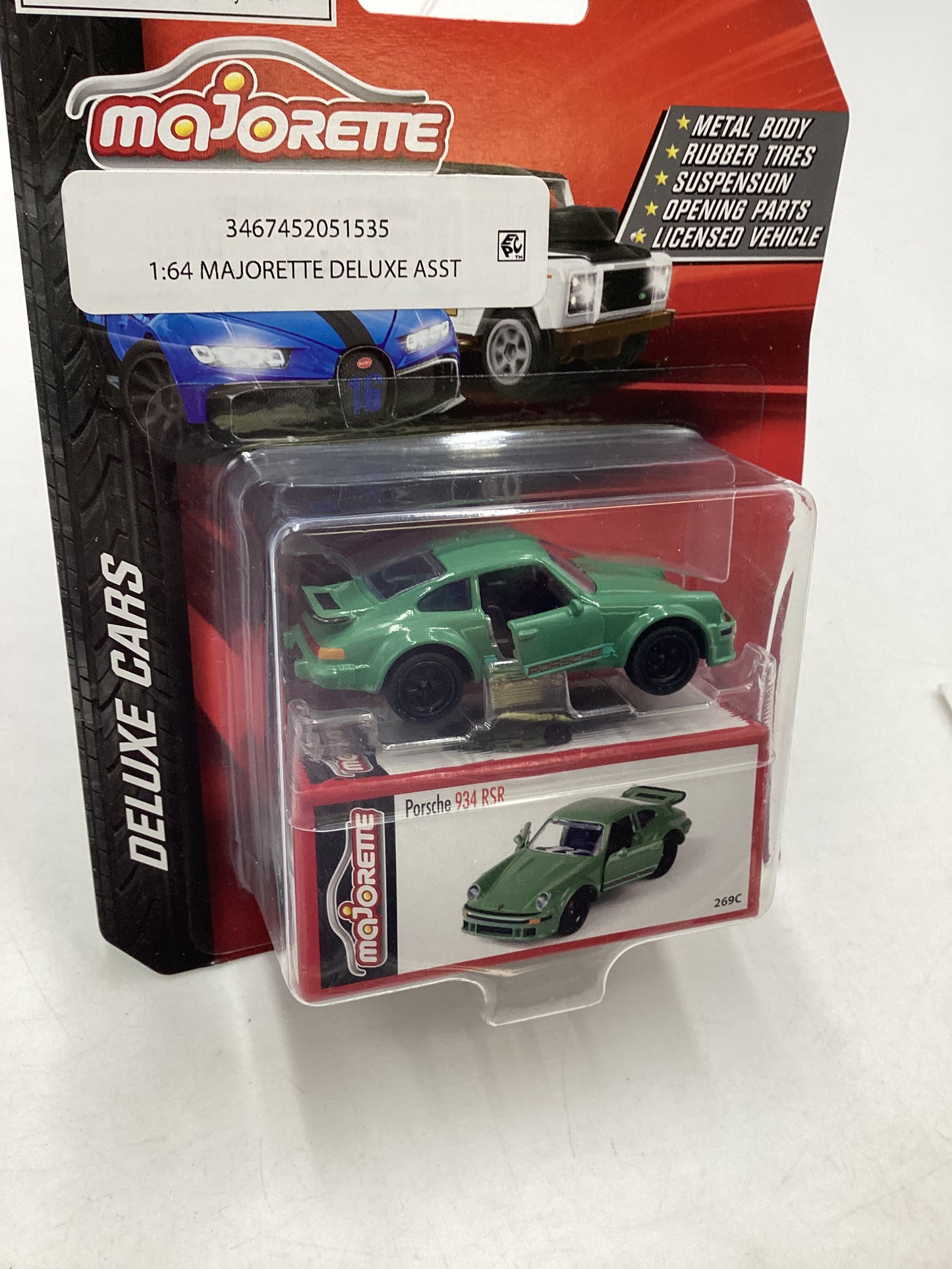 Majorette Deluxe Cars Porsche 934 RSR Green 110H