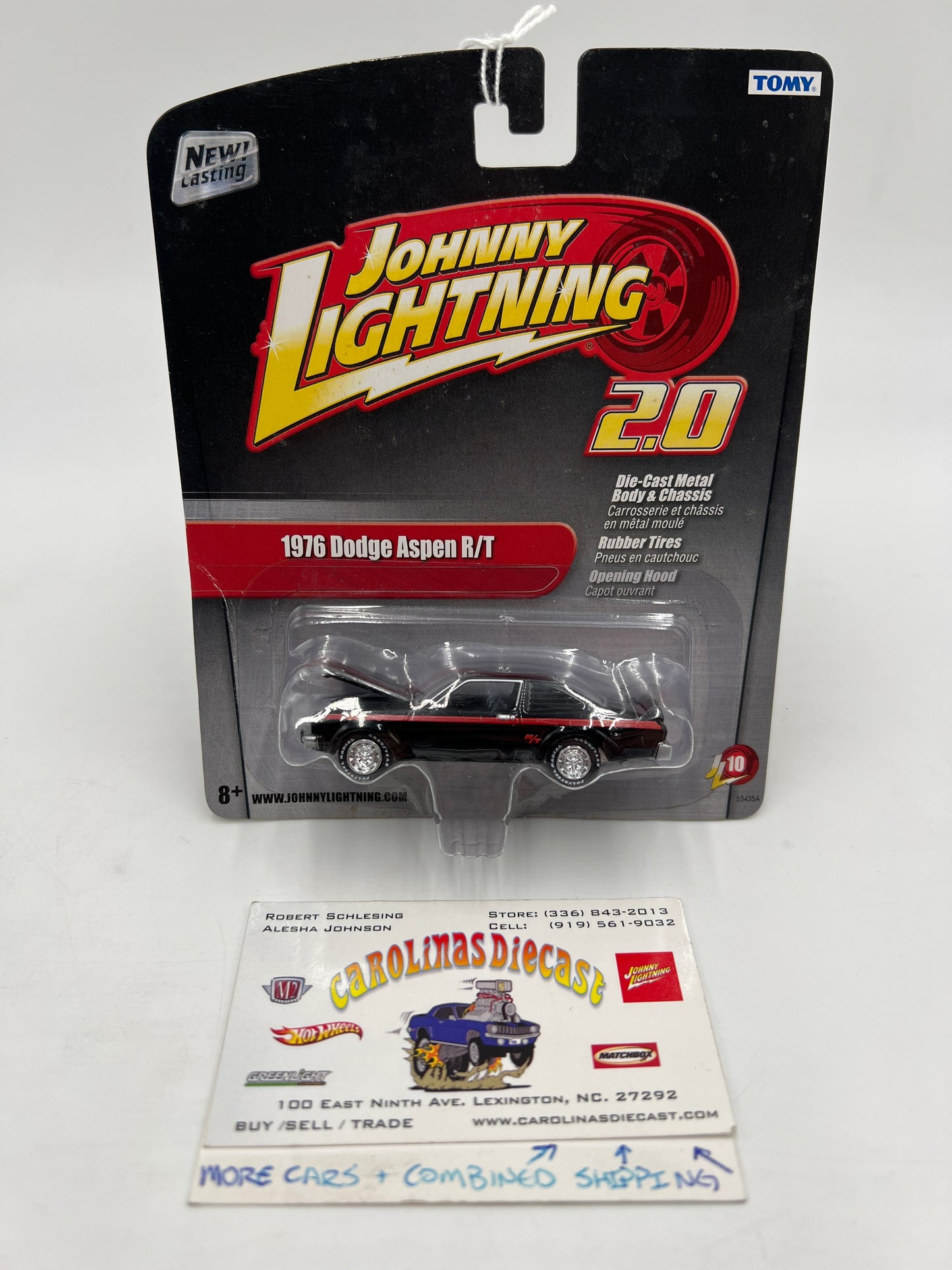Johnny Lightning 2.0 Tomy #10 1976 Dodge Aspen R/T Black W/Rubber Tires