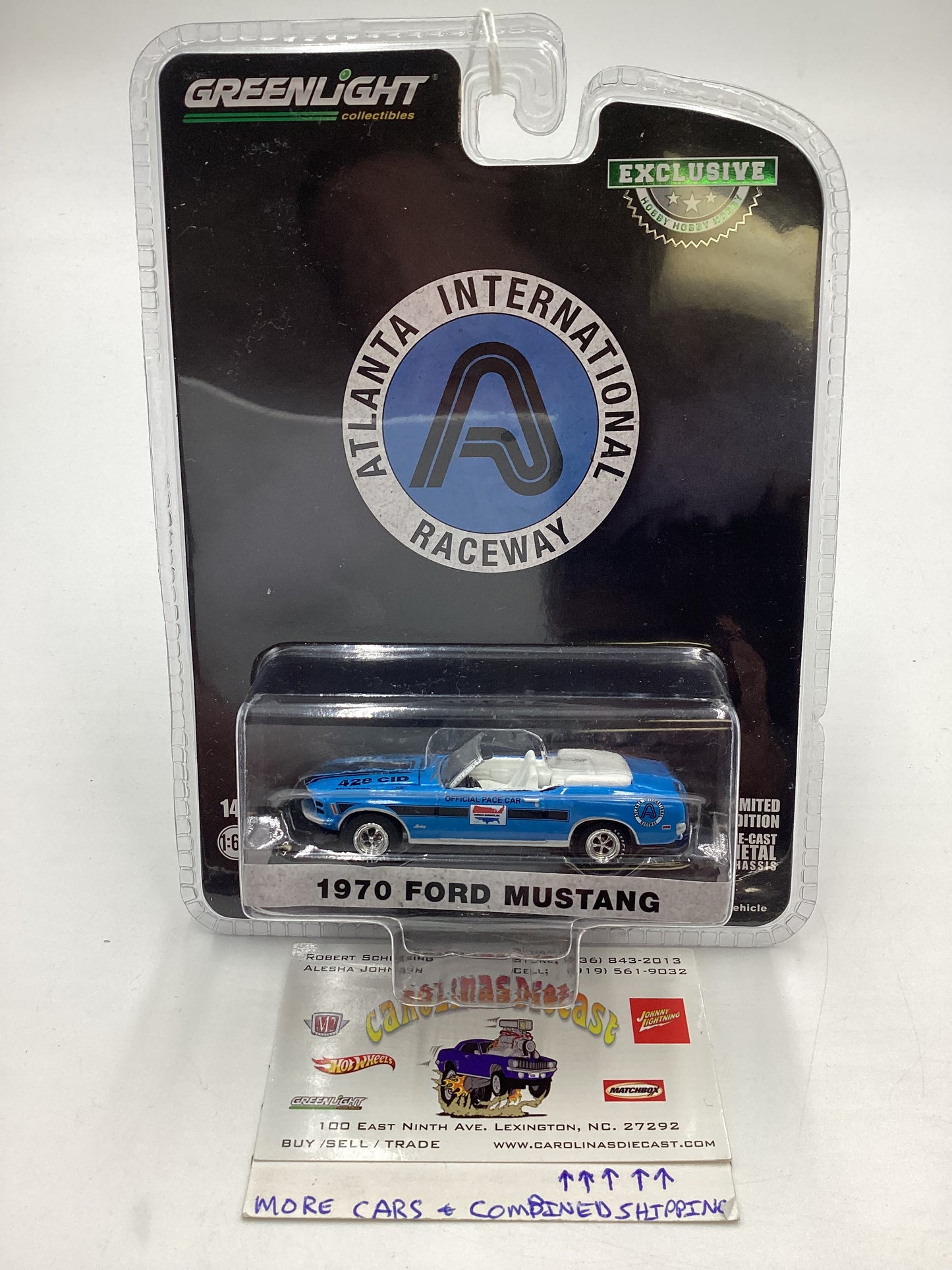 Greenlight GL Hobby Exclusive Atlanta International Raceway 1970 Ford Mustang Blue 180B