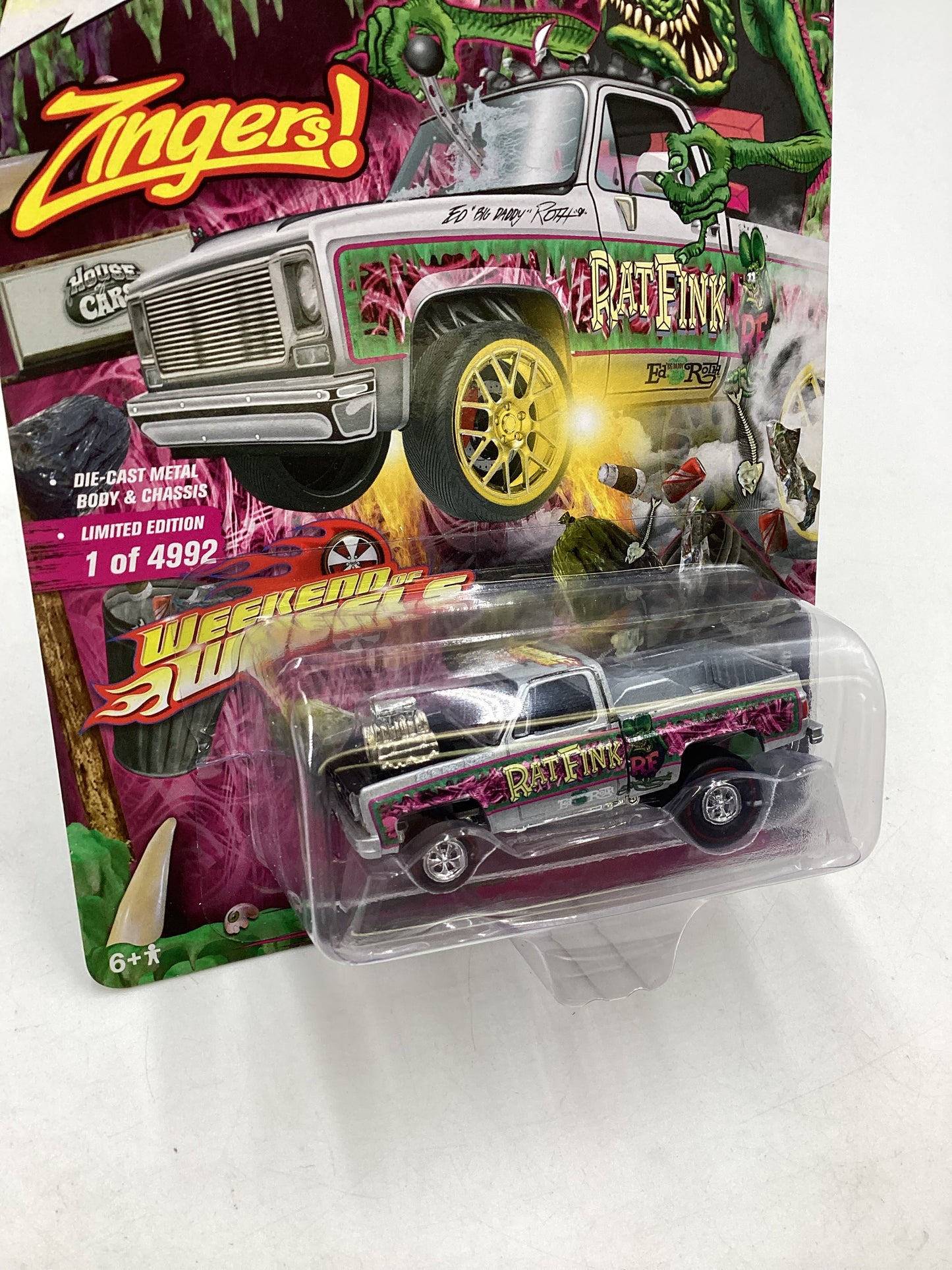 Johnny lightning x HOC Weekend of wheels Exclusive Zingers Rat Fink Chevy C-10 223D