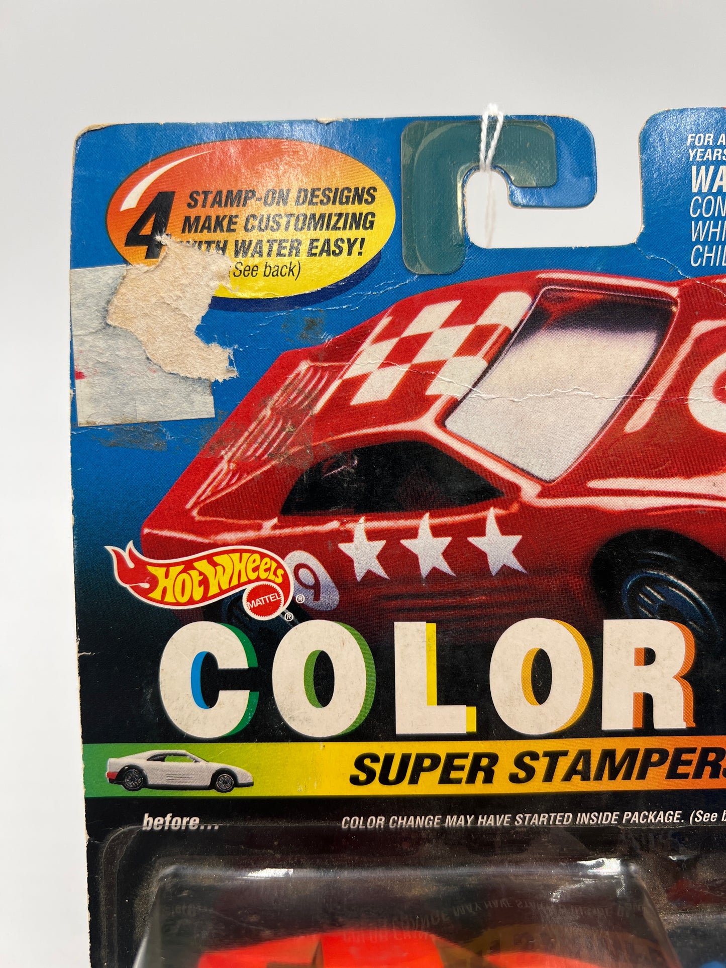 1994 Hot Wheels Color FX 12028 Ferrari 308 Red *Bad Card*