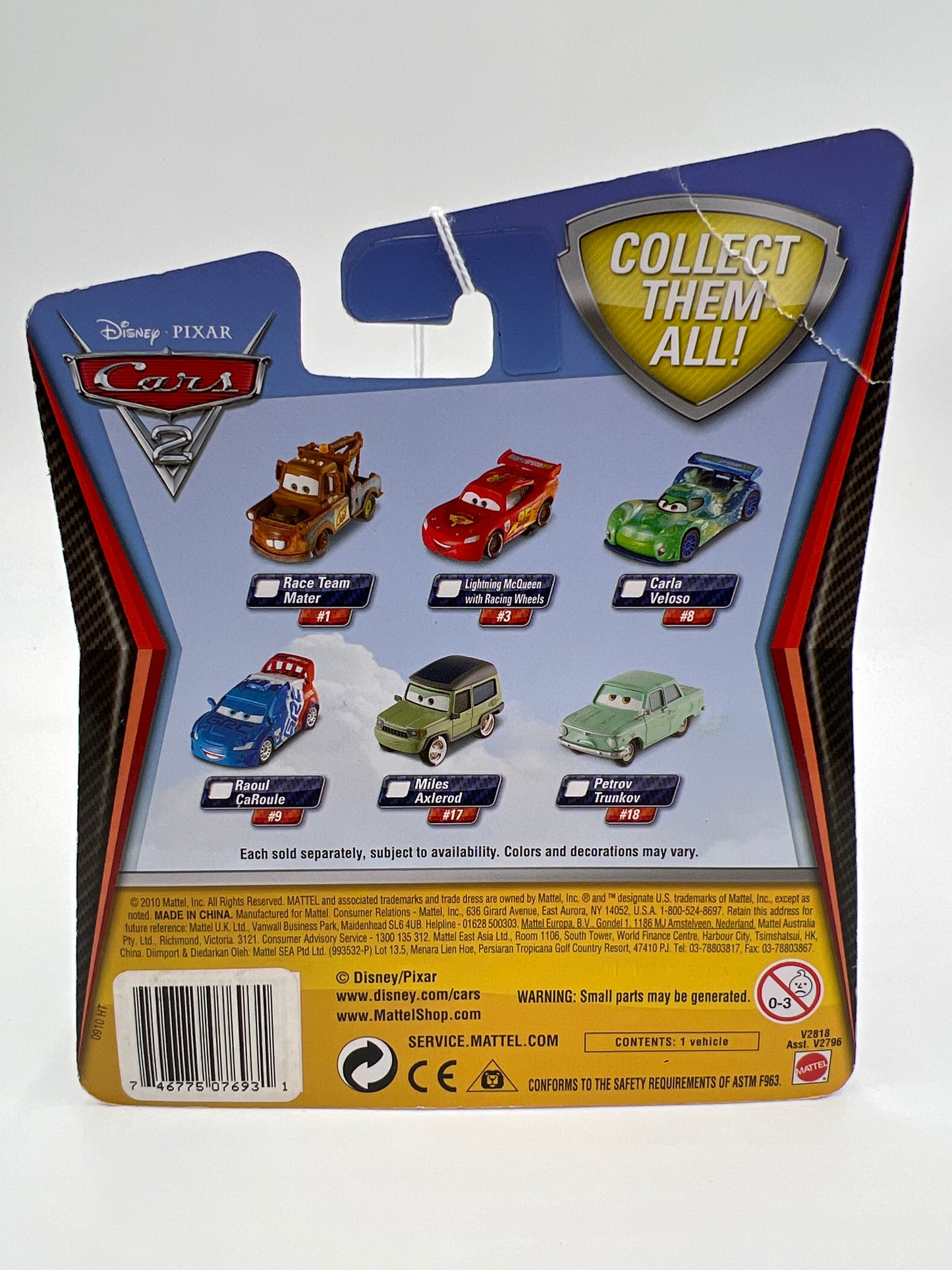 Disney Pixar Cars 2 #18 Petrov Trunkov Green (Vein Top Left) 136H