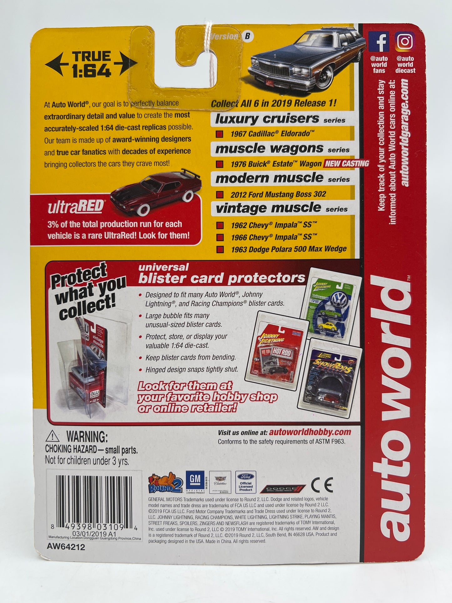 Auto World Ultra Red Chase Luxury Cruisers Release 1 Version B 1967 Cadillac Eldorado Red