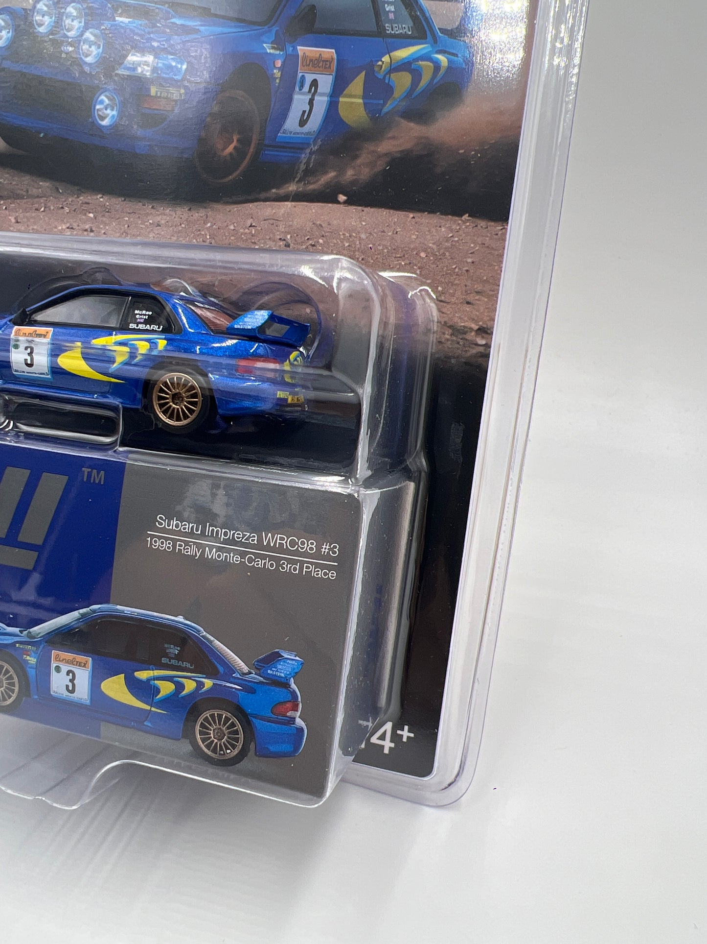 Mini GT #975 Subaru Impreza WRC98 #3 1998 Rally Monte-Carlo 3rd Place Blue 235A