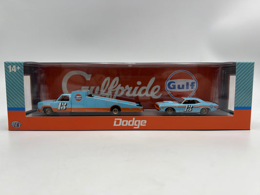 M2 Machines Haulers R99 Gulf 1974 Dodge Truck & 1970 Challenger T/A