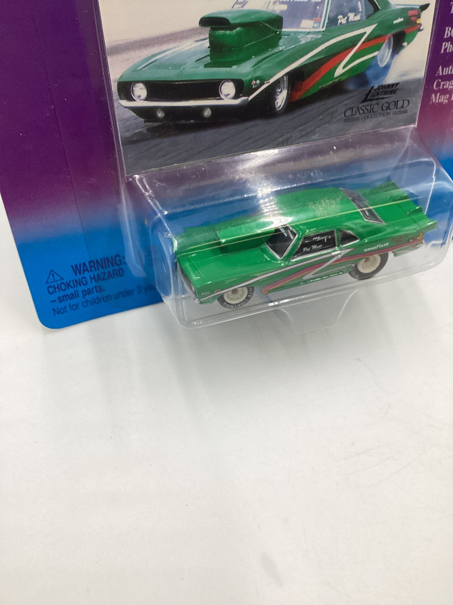Johnny Lightning Classic Gold Collection #14 1969 Pro Street Camaro Green White Lightning Chase VHTF