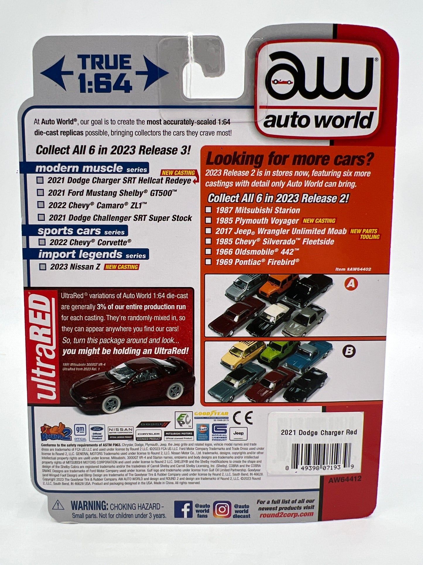 Auto World Modern Muscle Release 3 Version B 2021 Dodge Charger SRT Hellcat Redeye Dark Red