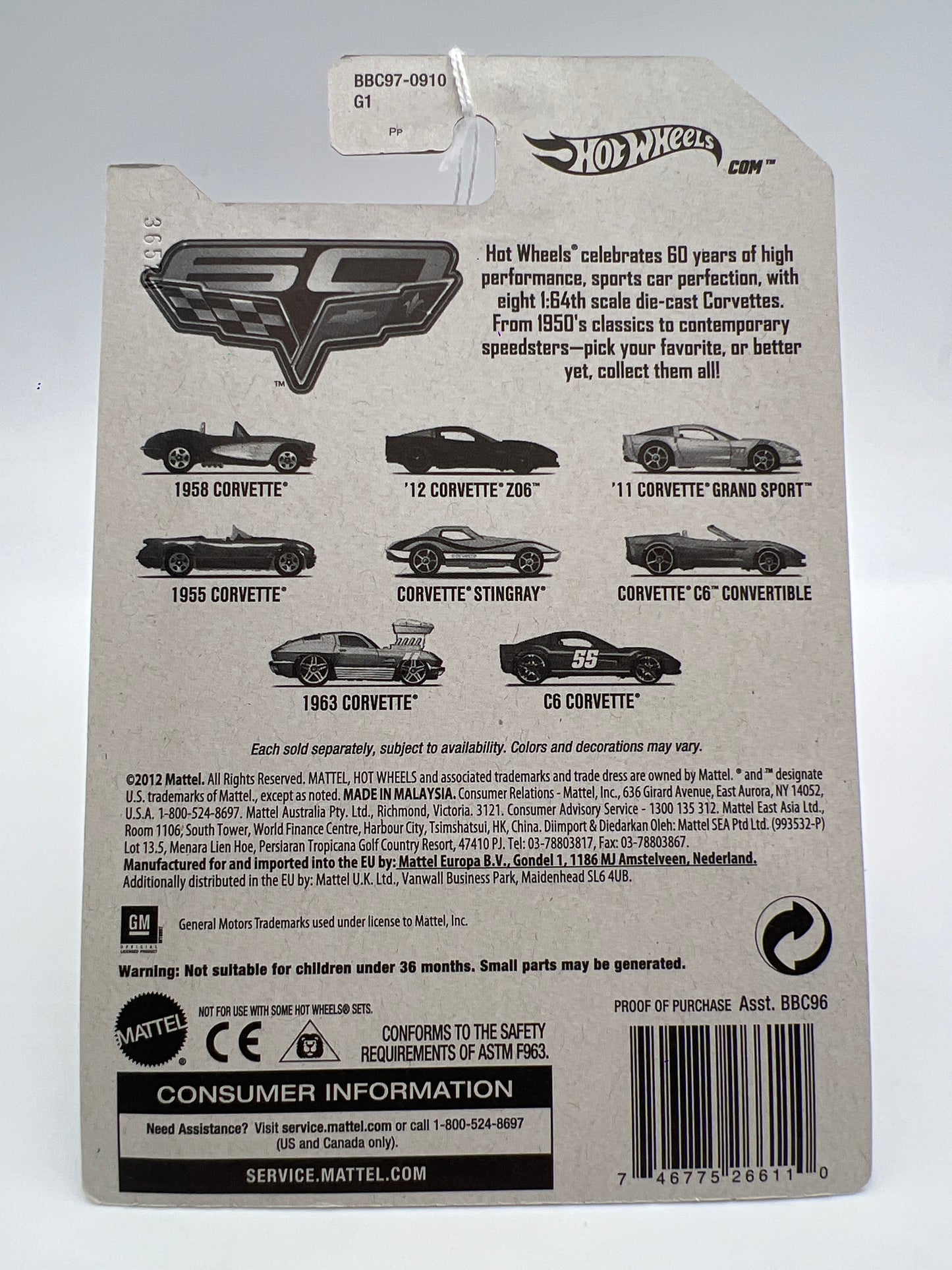 Hot Wheels Corvette 60th Anniversary #1 1958 Corvette Blue 161B