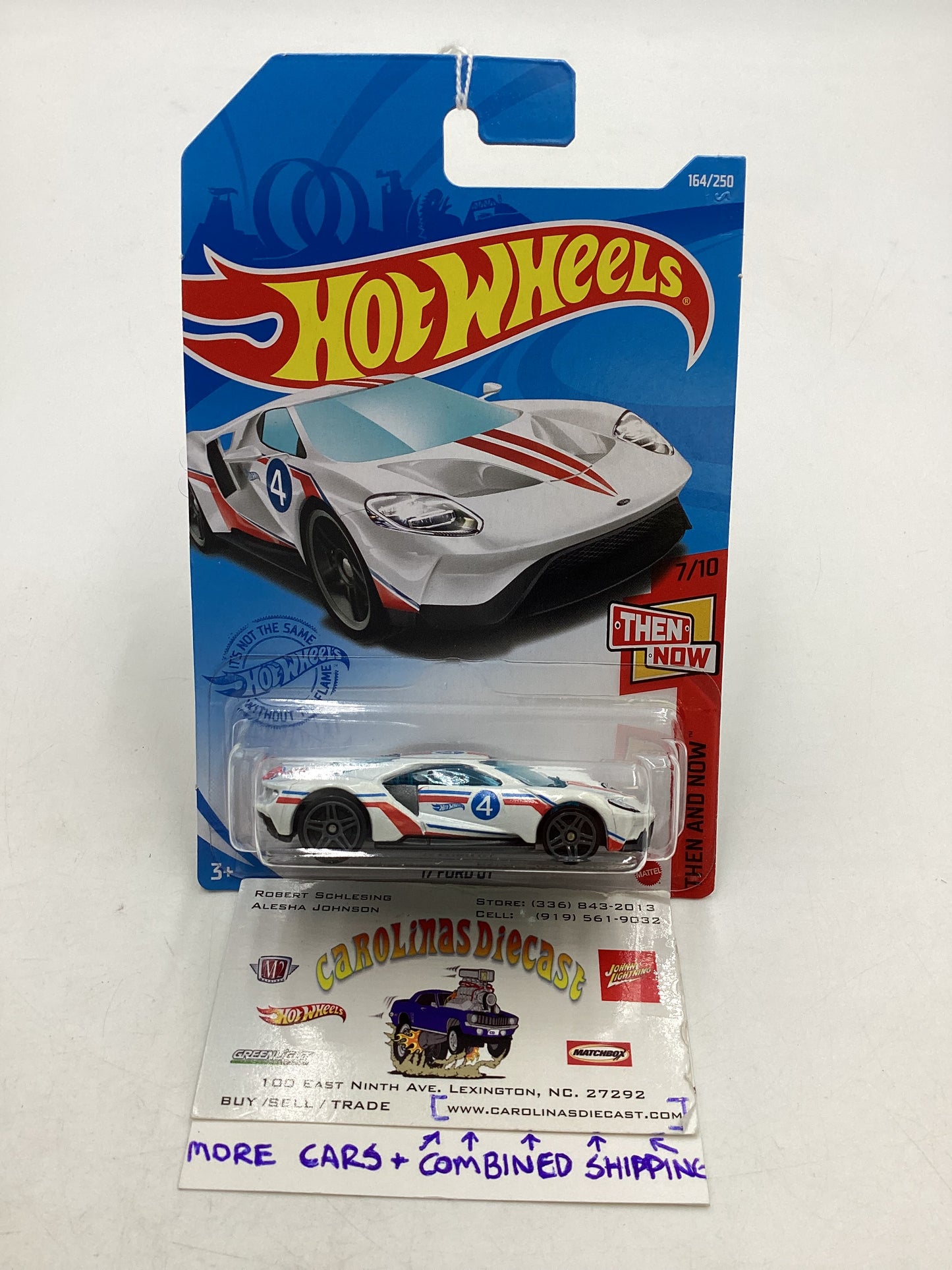 2021 Hot Wheels #164 17 Ford GT White 25C