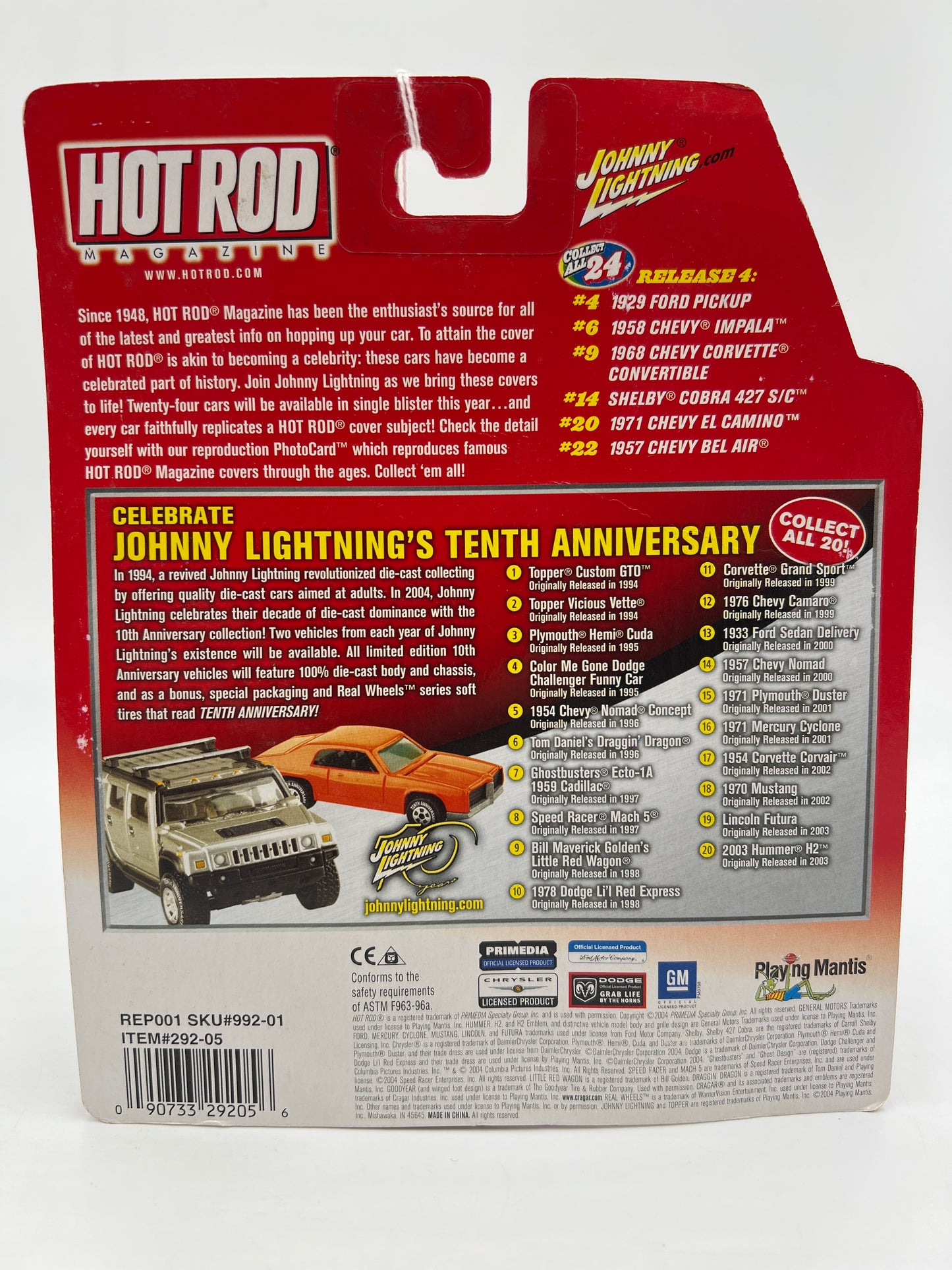 Johnny Lightning Hot Rod Magazine #6 1958 Chevy Impala Red 221H