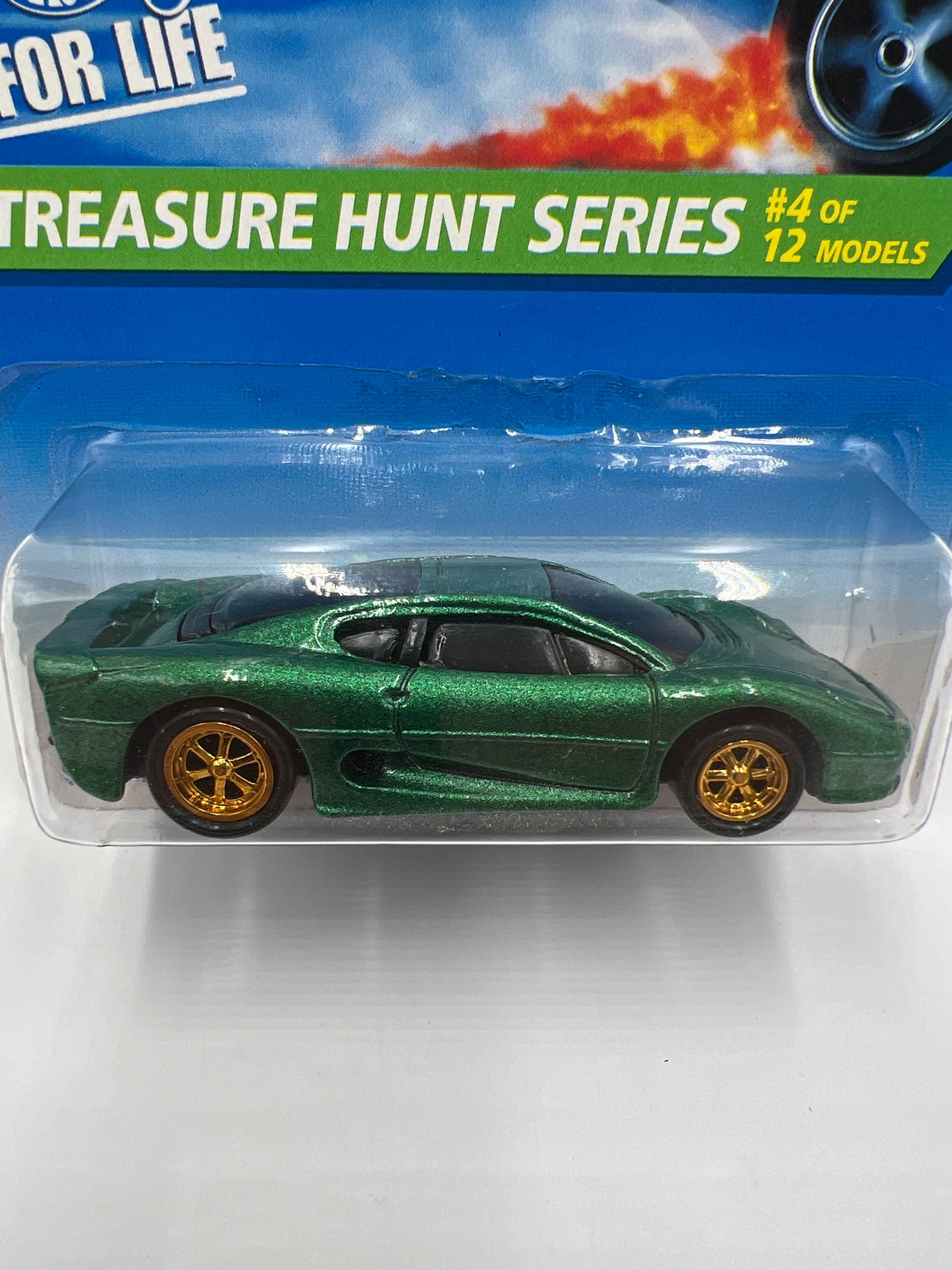 1996 Hot Wheels Treasure Hunt #431 Jaguar XJ220 Green W/Protector