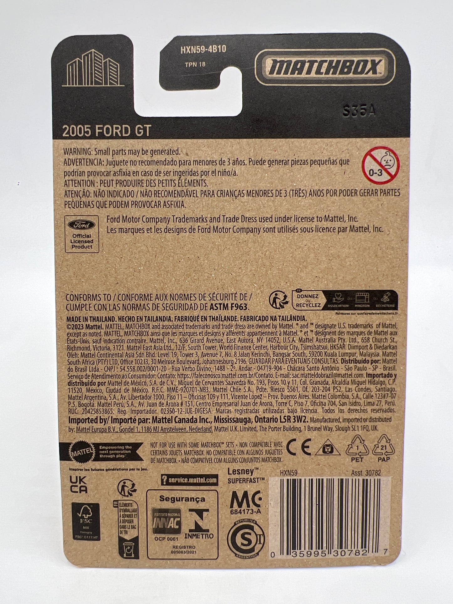 Matchbox Super Chase 2005 Ford GT Black W/Protector