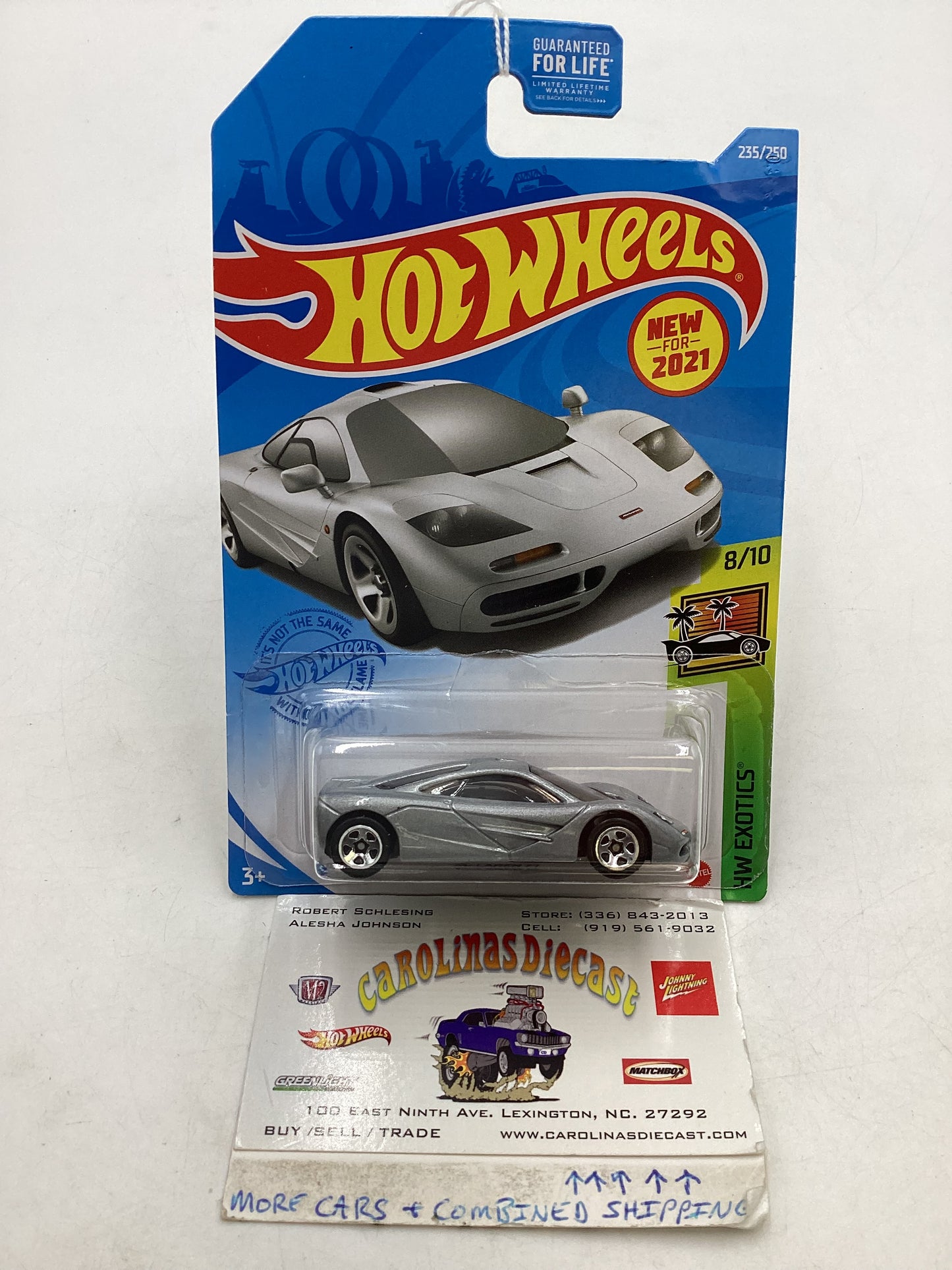 2021 Hot Wheels #235 Mclaren F1 silver see last pic & desc 103D