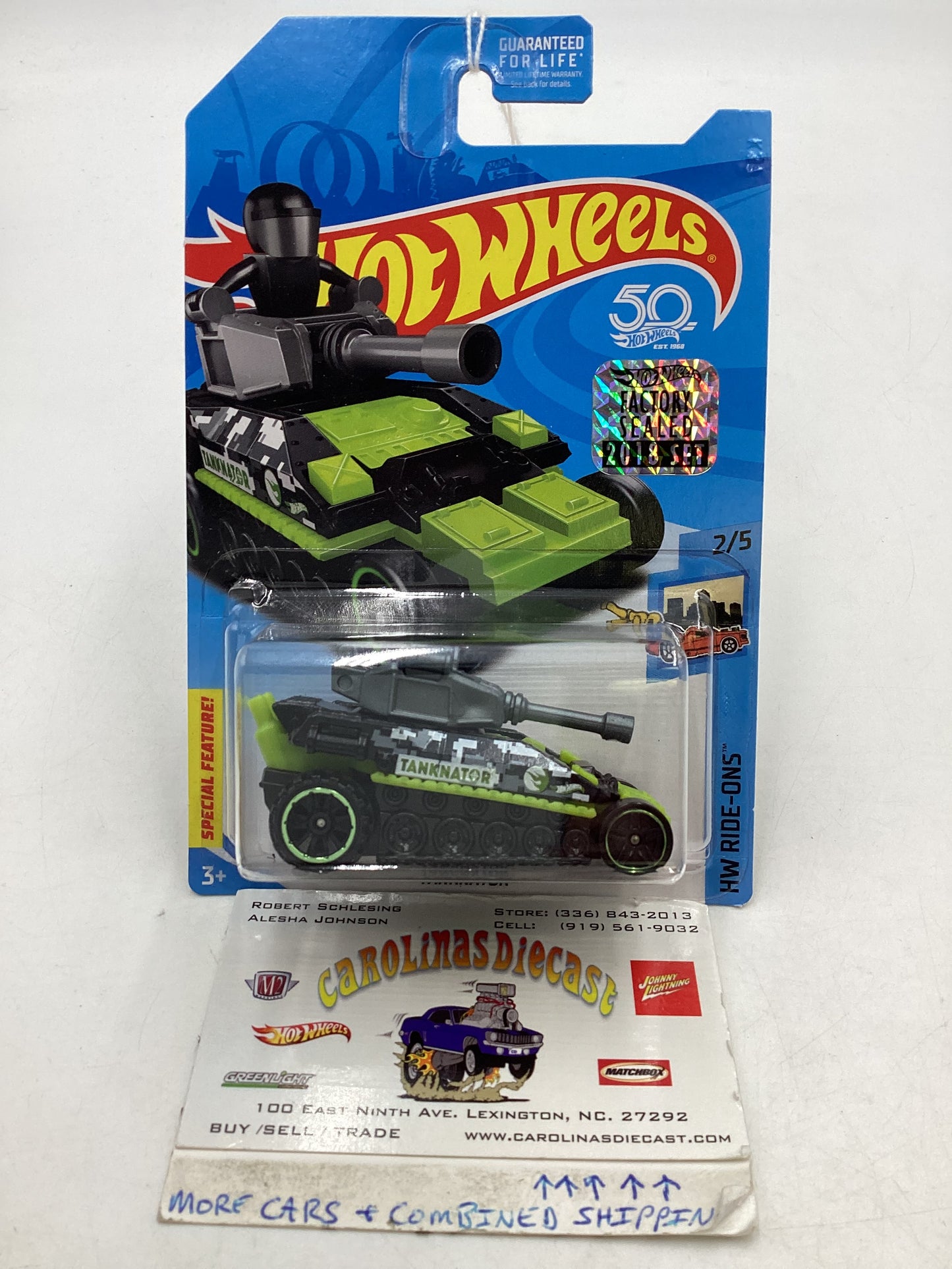 2018 Hot wheels Tanknator Green treasure Hunt Factory Sealed 275G