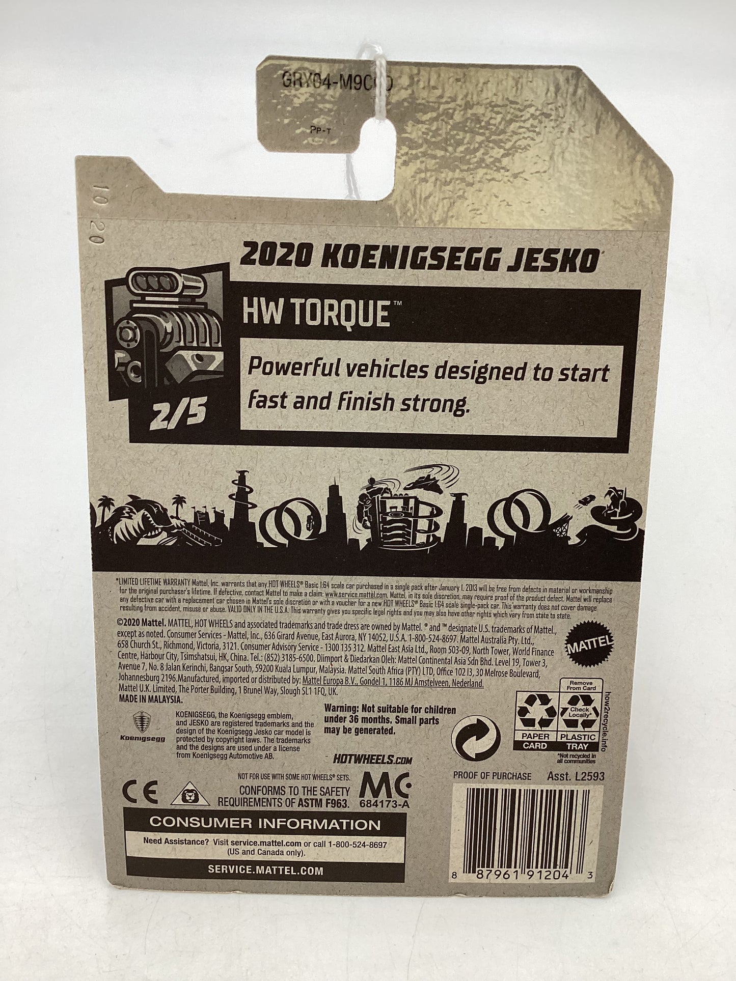 2021 Hot Wheels #86 2020 Koenigsegg Jesko Gray 104C