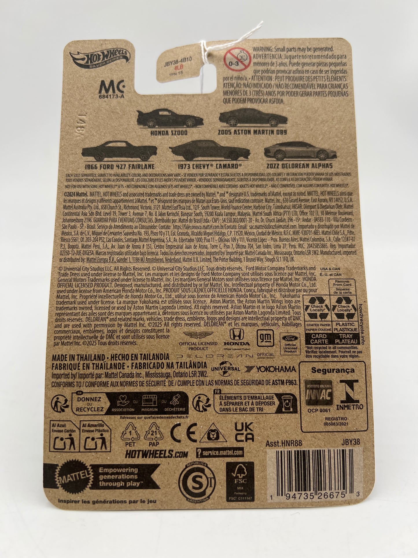 Hot Wheels Silver Series Fast & Furious Villains #5 2022 Delorean Alpha5 Silver 69G