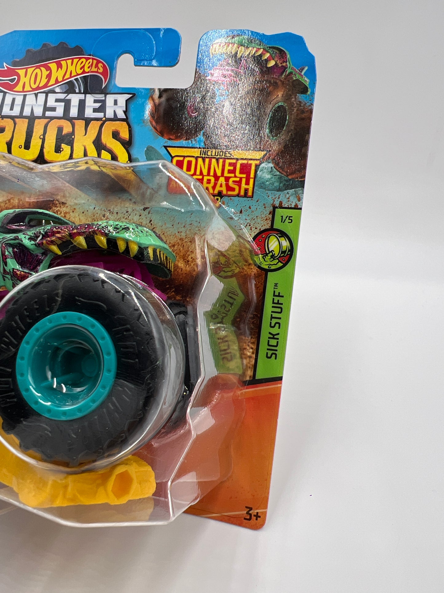 2019 Hot Wheels Monster Trucks Sick Stuff #4 Zombie-Wrex W/Protector