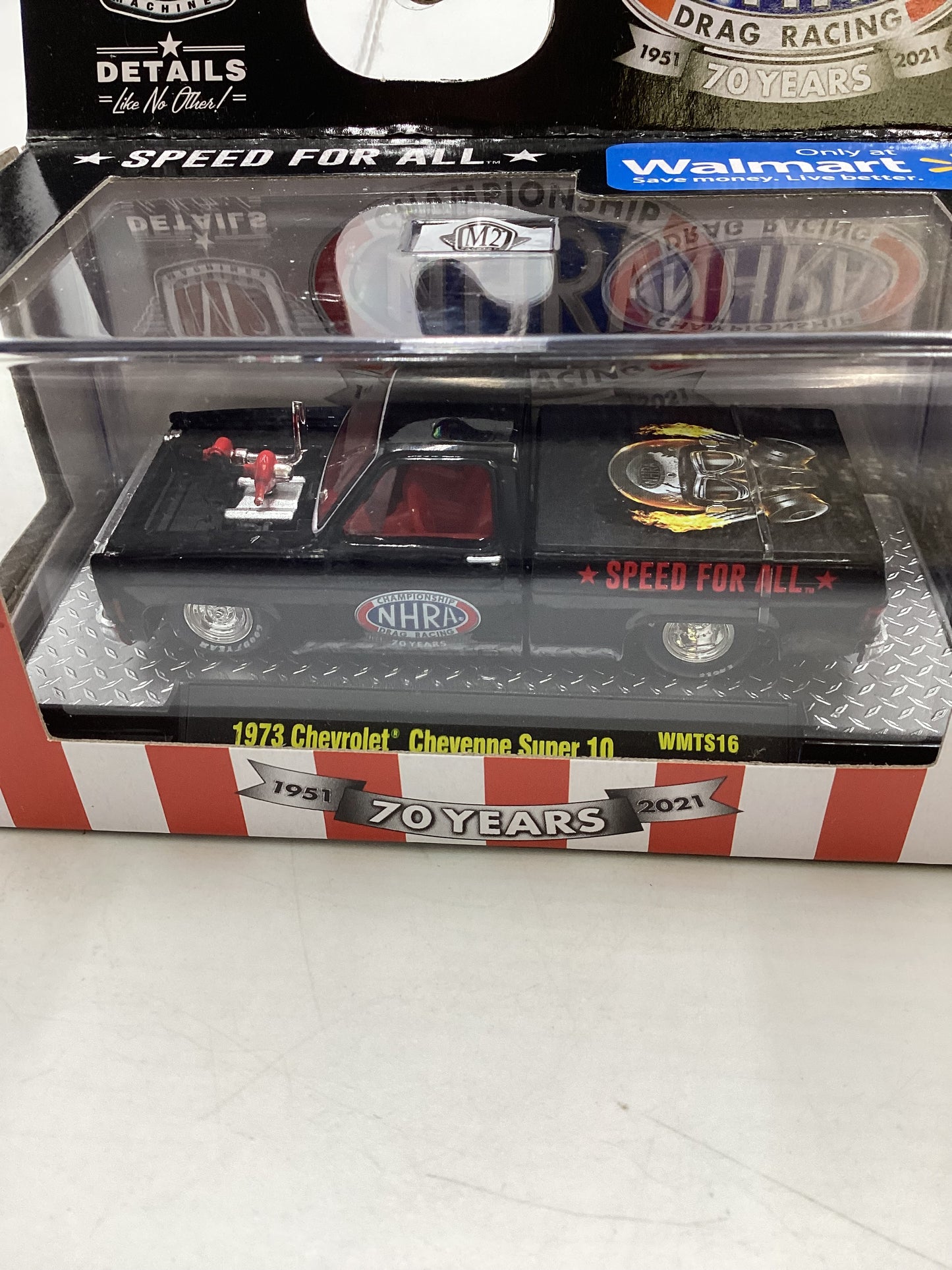 M2 Machines Walmart Exclusive NHRA 1973 Chevrolet Cheyenne Super 10 Black WMTS16