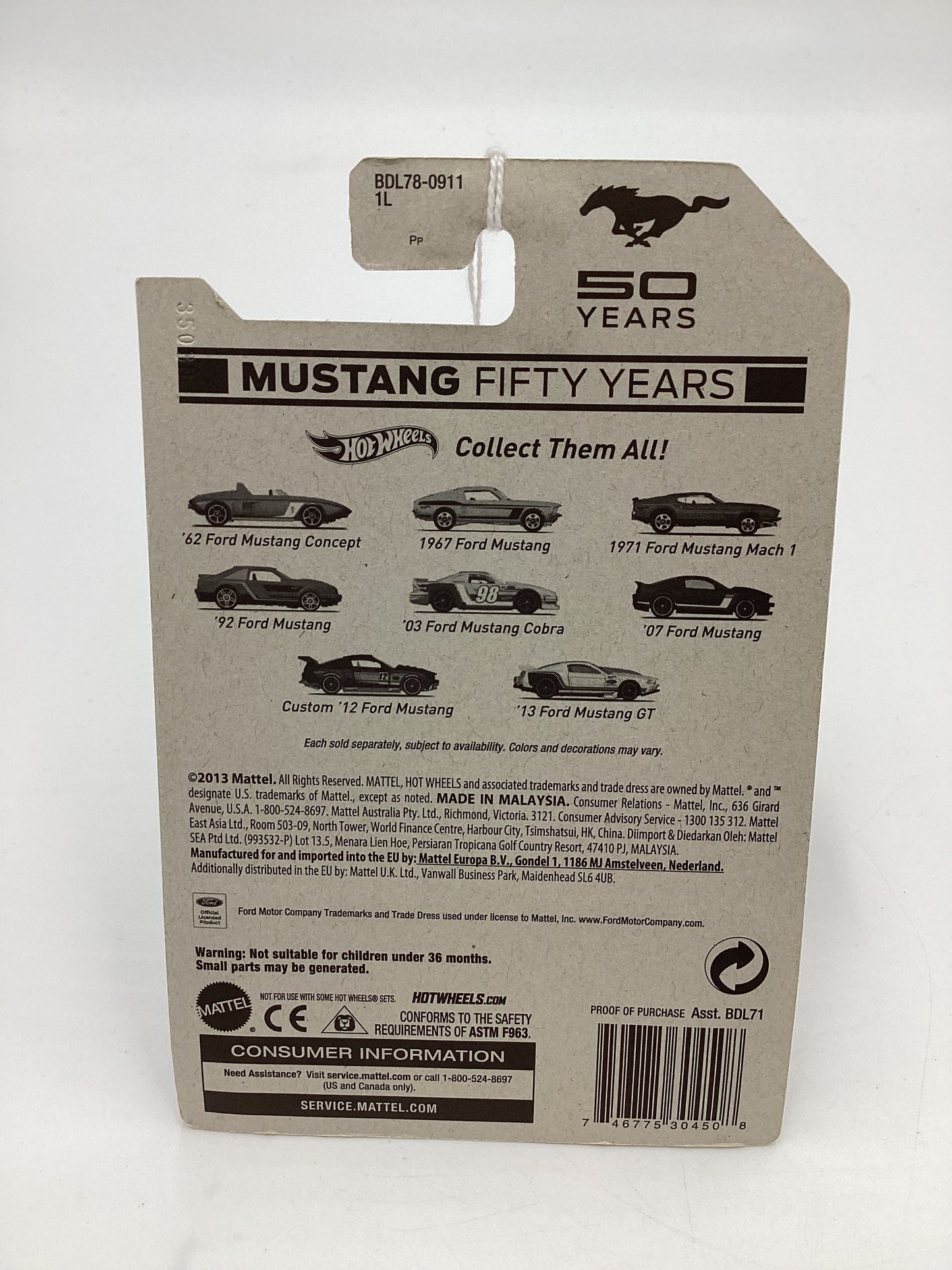 Hot Wheels Mustang 50 Years #6 07 Ford Mustang Blue 154E