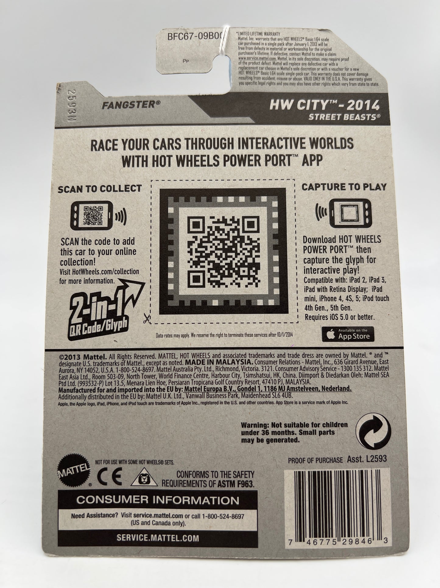 2014 Hot Wheels Treasure Hunt #53 Fangster Wheel Variant Read Description 274A