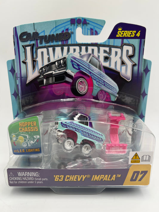 MGA Car Tuned Series 4 Show Glow Lowriders #7 63 Chevy Impala Light Blue/Purple