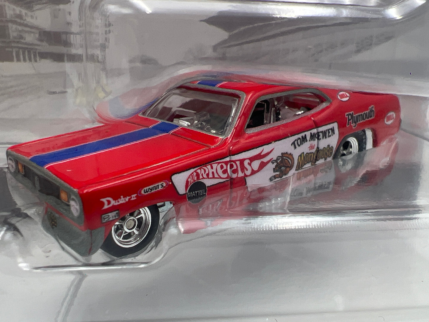 Hot Wheels Target 2 Pack Snake & Mongoose 72 Plymouth Cuda FC & Duster Funny Car W/Protector