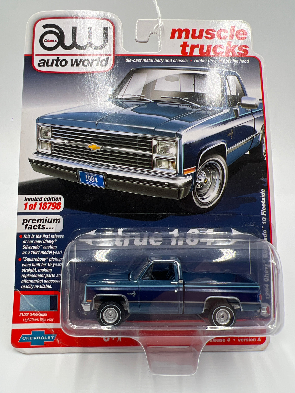 Auto World Muscle Trucks Release 4 Version A 1984 Chevy Silverado 10 Fleetside Blue